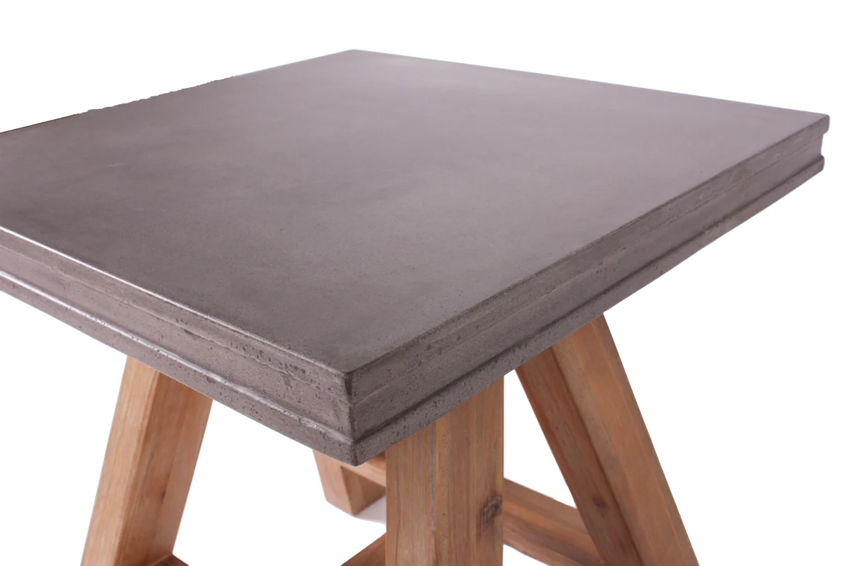 22' Concrete and Solid Acacia Wood End Table By Homeroots - Image 4