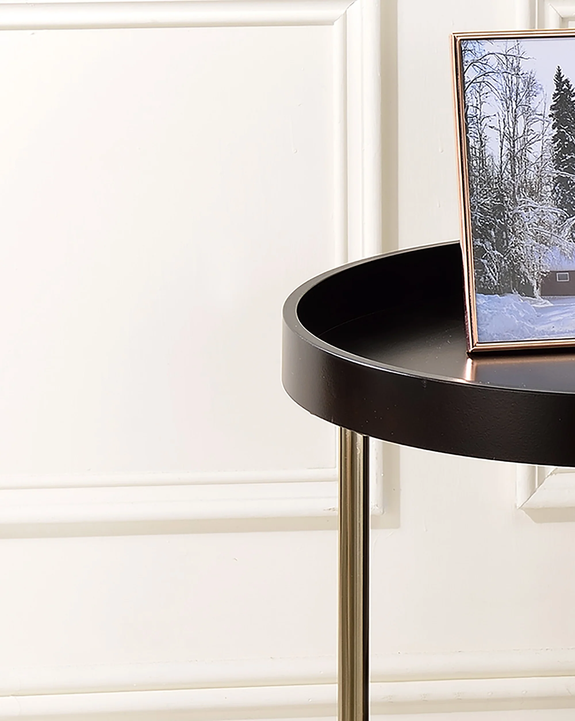 22" Copper And Dark Brown Solid Wood and Metal Round End Table By Homeroots - Image 5