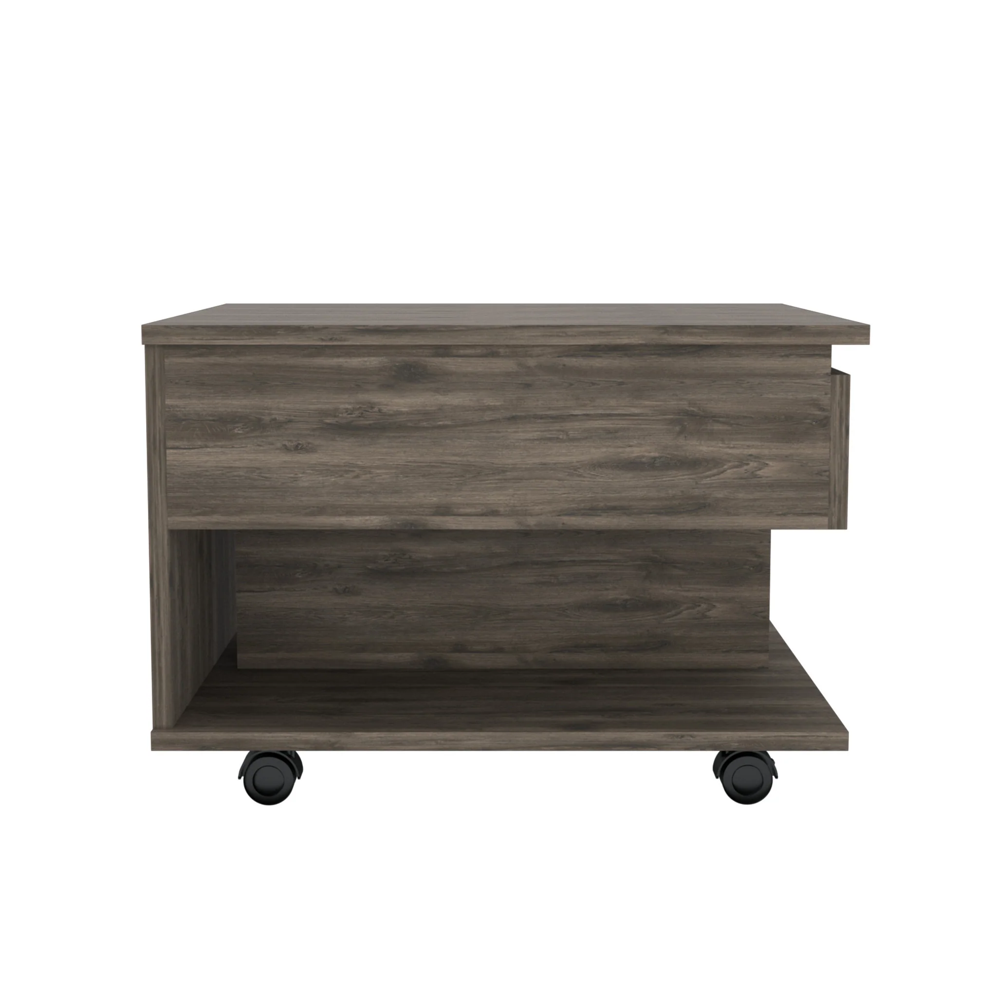 22" Dark Brown Manufactured Wood Rectangular Lift Top Coffee Table With Drawer By Homeroots - Image 2