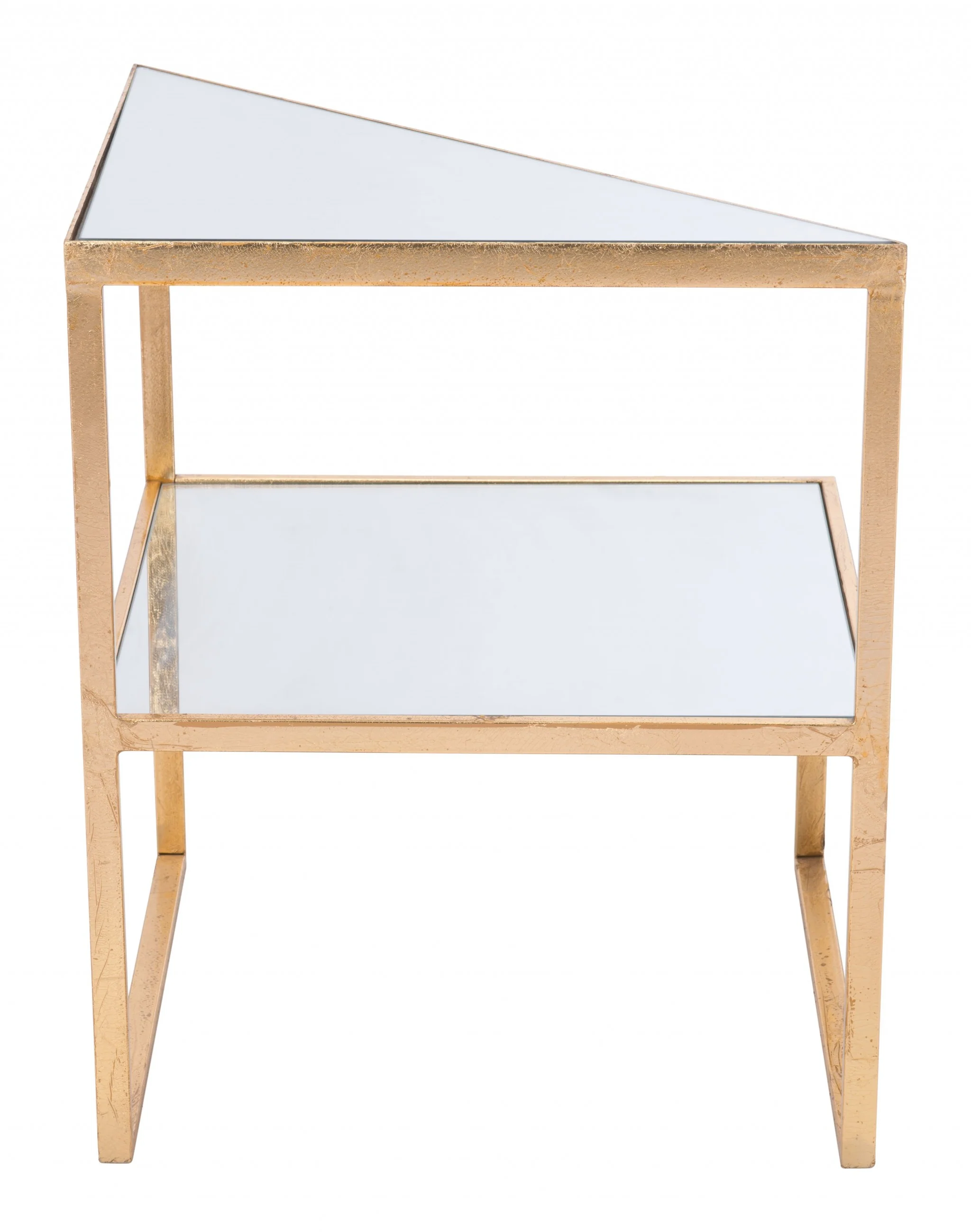 22" Gold And Clear Glass Rectangular End Table By Homeroots - Image 3