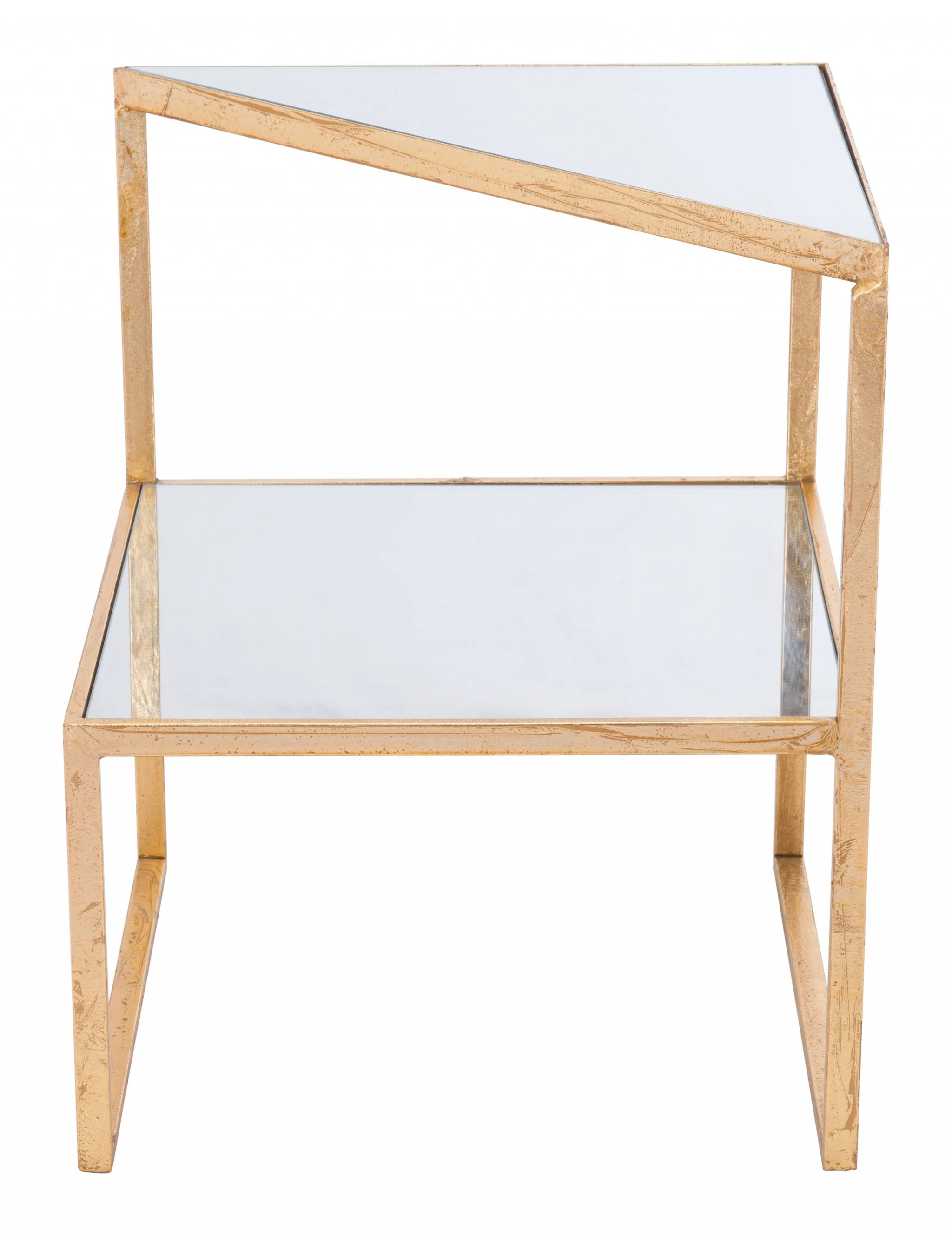 22" Gold And Clear Glass Rectangular End Table By Homeroots - Image 5
