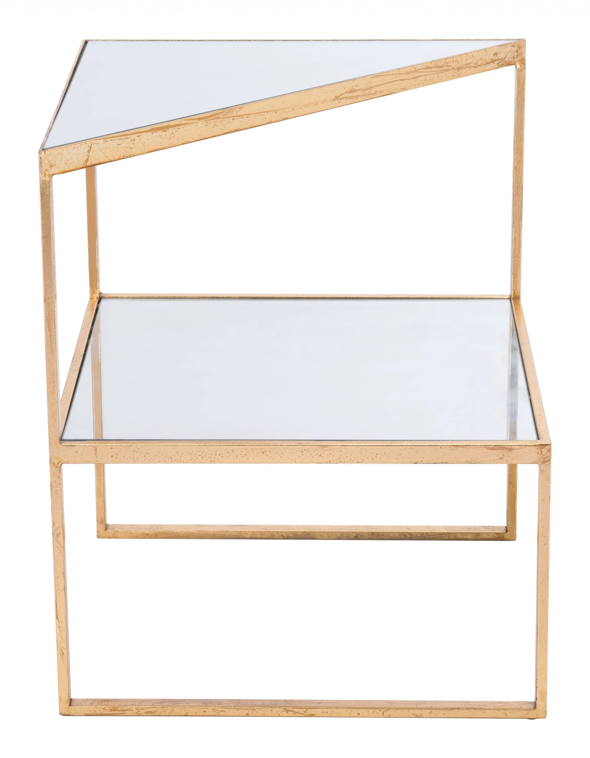 22" Gold And Clear Glass Rectangular End Table By Homeroots - Image 6