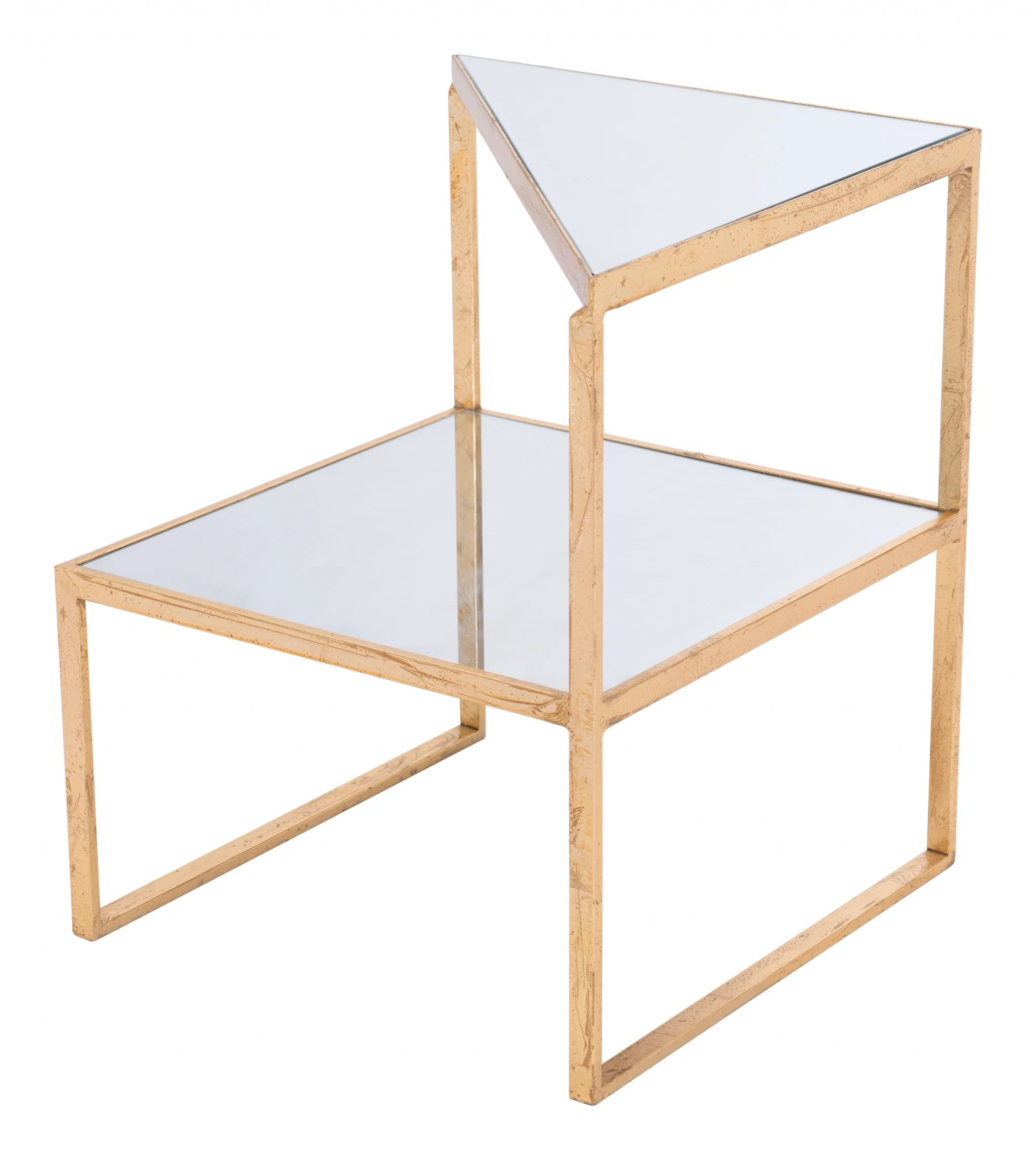 22" Gold And Clear Glass Rectangular End Table By Homeroots - Image 7