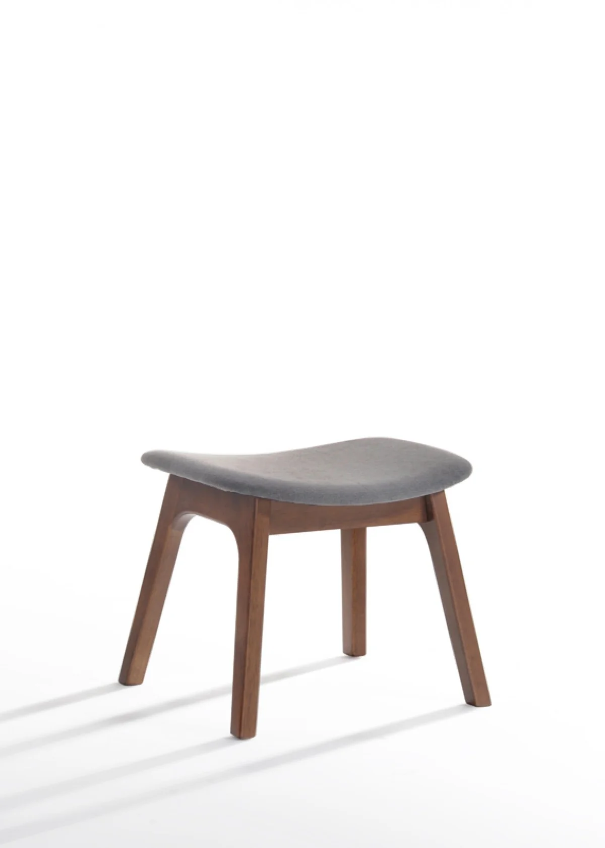 22" Grey And Walnut Solid Color Lounge Chair With Ottoman By Homeroots - Image 2