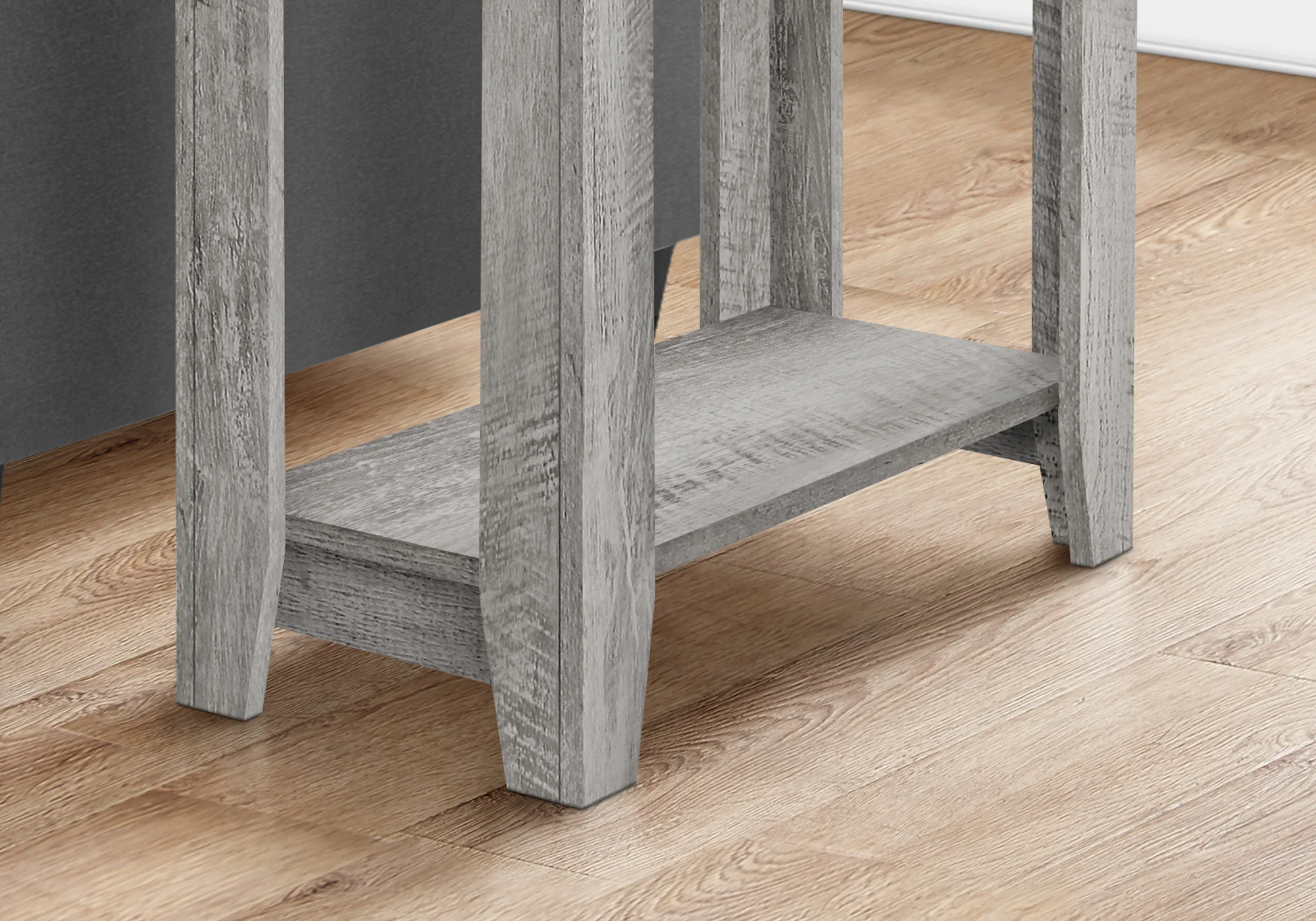 22" Grey End Table With Shelf By Homeroots - Image 3