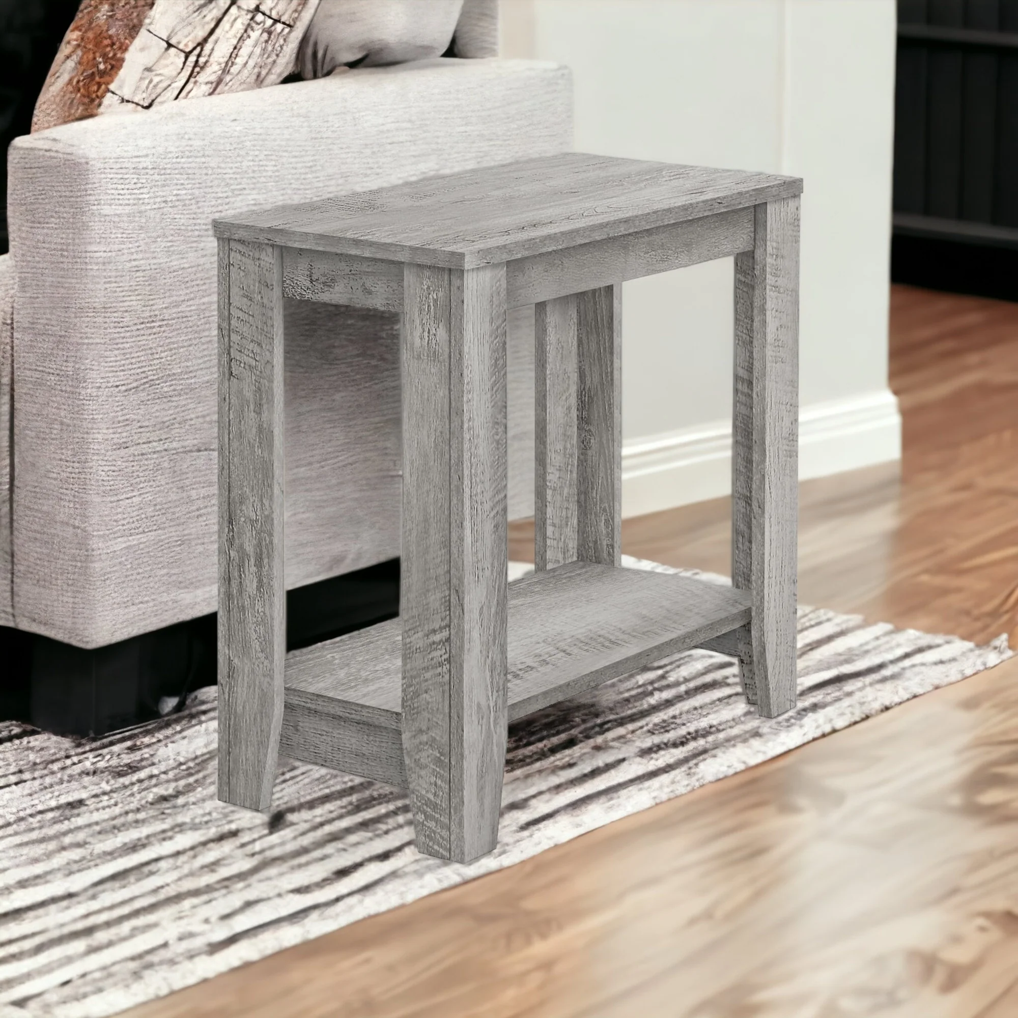22" Grey End Table With Shelf By Homeroots - Image 6