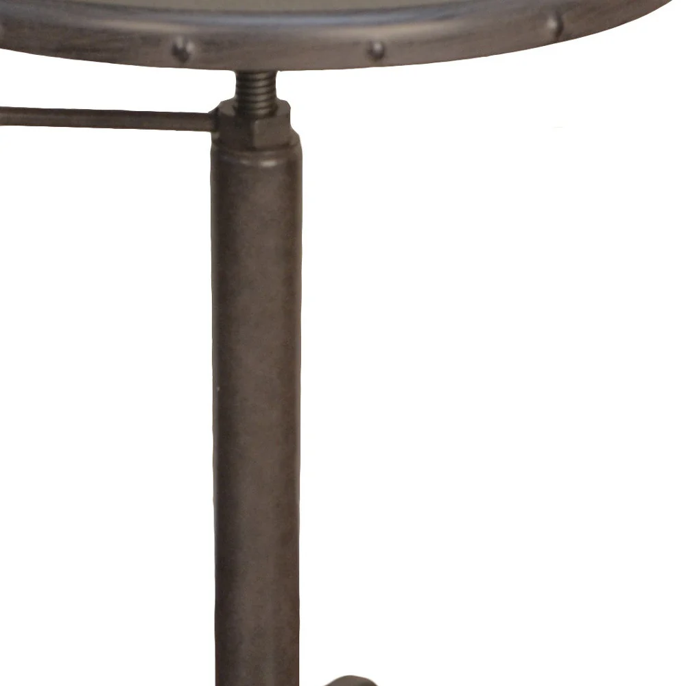 22" Industrial And Inustrial Iron Round End Table By Homeroots - Image 3
