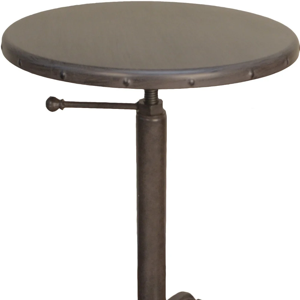 22" Industrial And Inustrial Iron Round End Table By Homeroots - Image 4