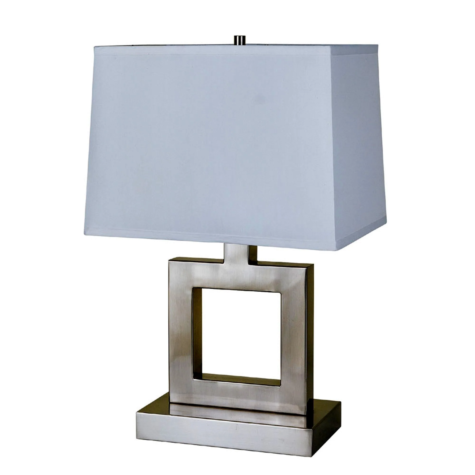22" Nicekl Open Square Table Lamp With White Rectangle Shade By Homeroots - Image 2