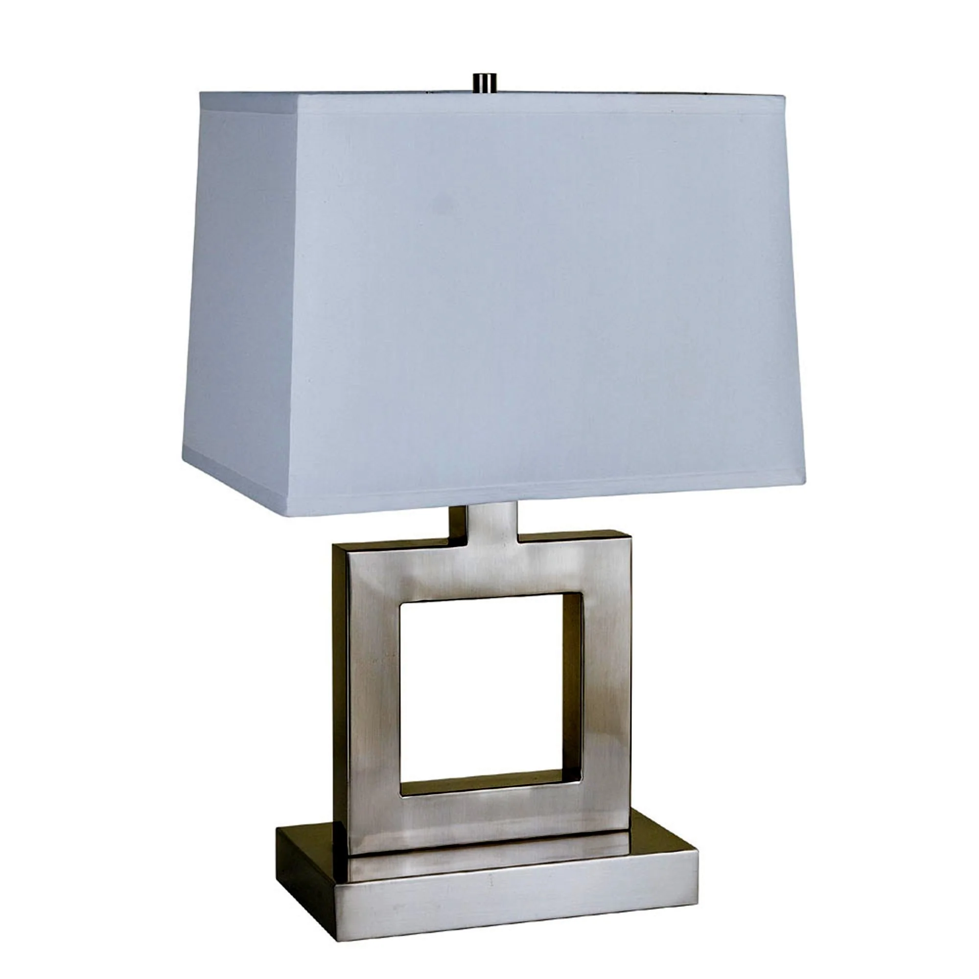 22" Nicekl Open Square Table Lamp With White Rectangle Shade By Homeroots - Image 3