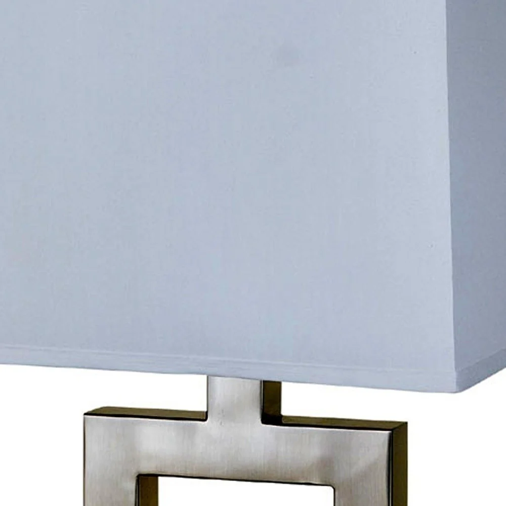 22" Nicekl Open Square Table Lamp With White Rectangle Shade By Homeroots - Image 5