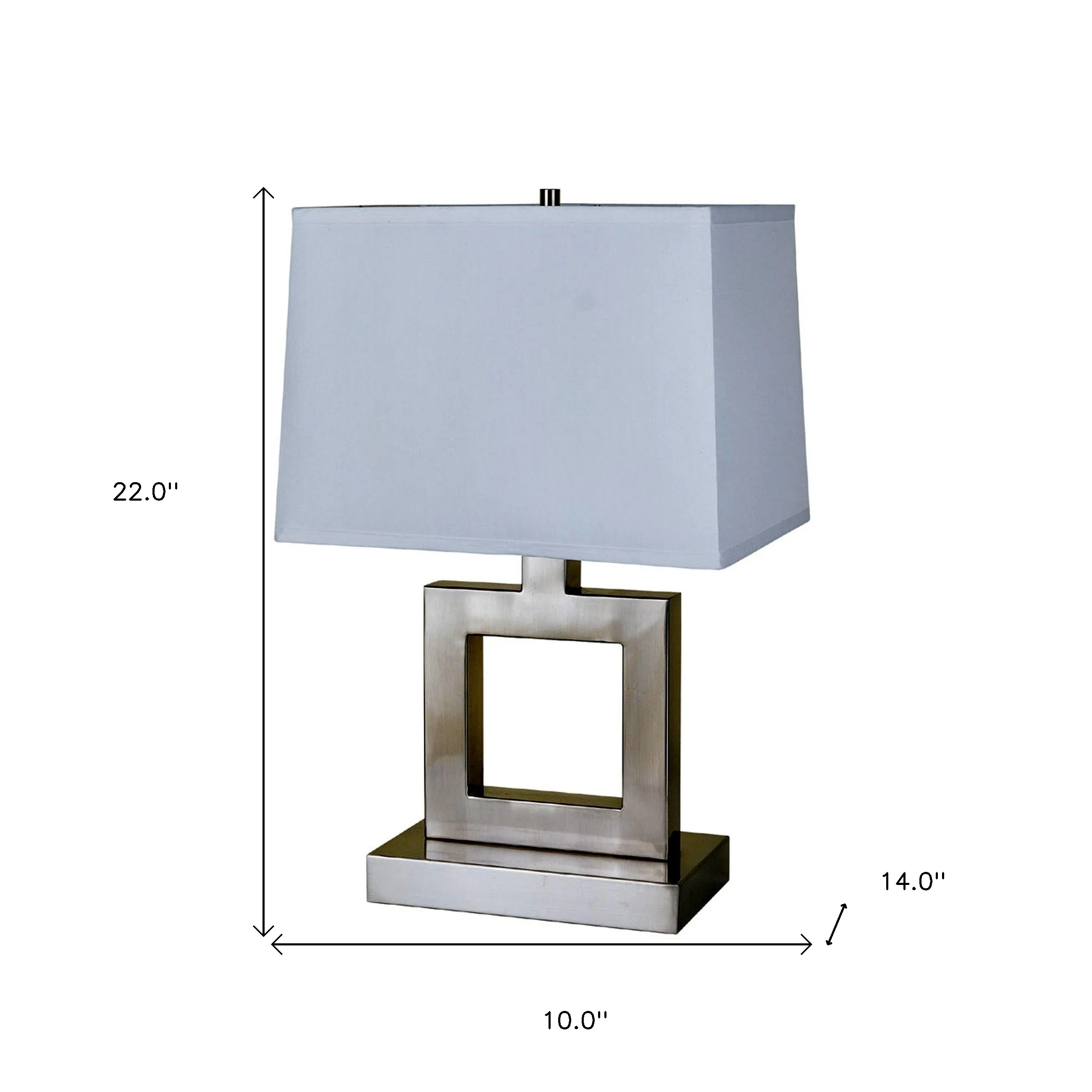22" Nicekl Open Square Table Lamp With White Rectangle Shade By Homeroots - Image 6