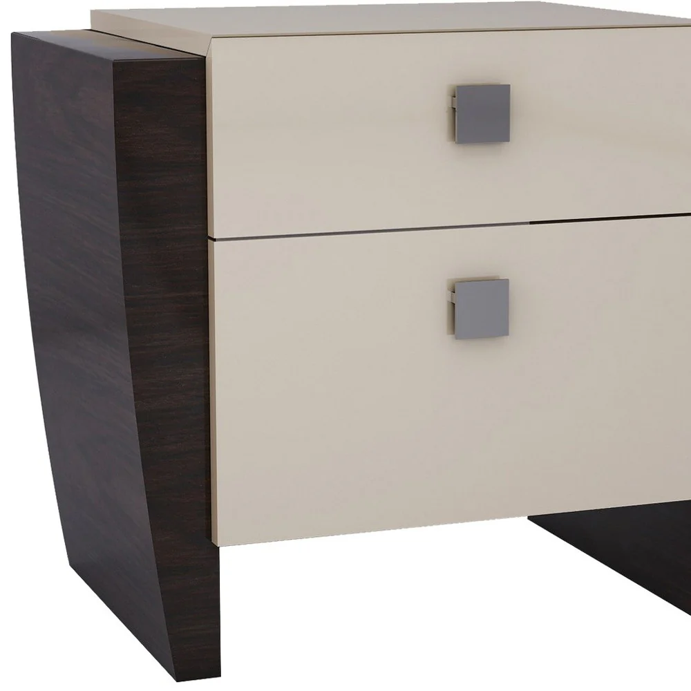 22" Refined Beige High Gloss Nightstand By Homeroots - Image 3