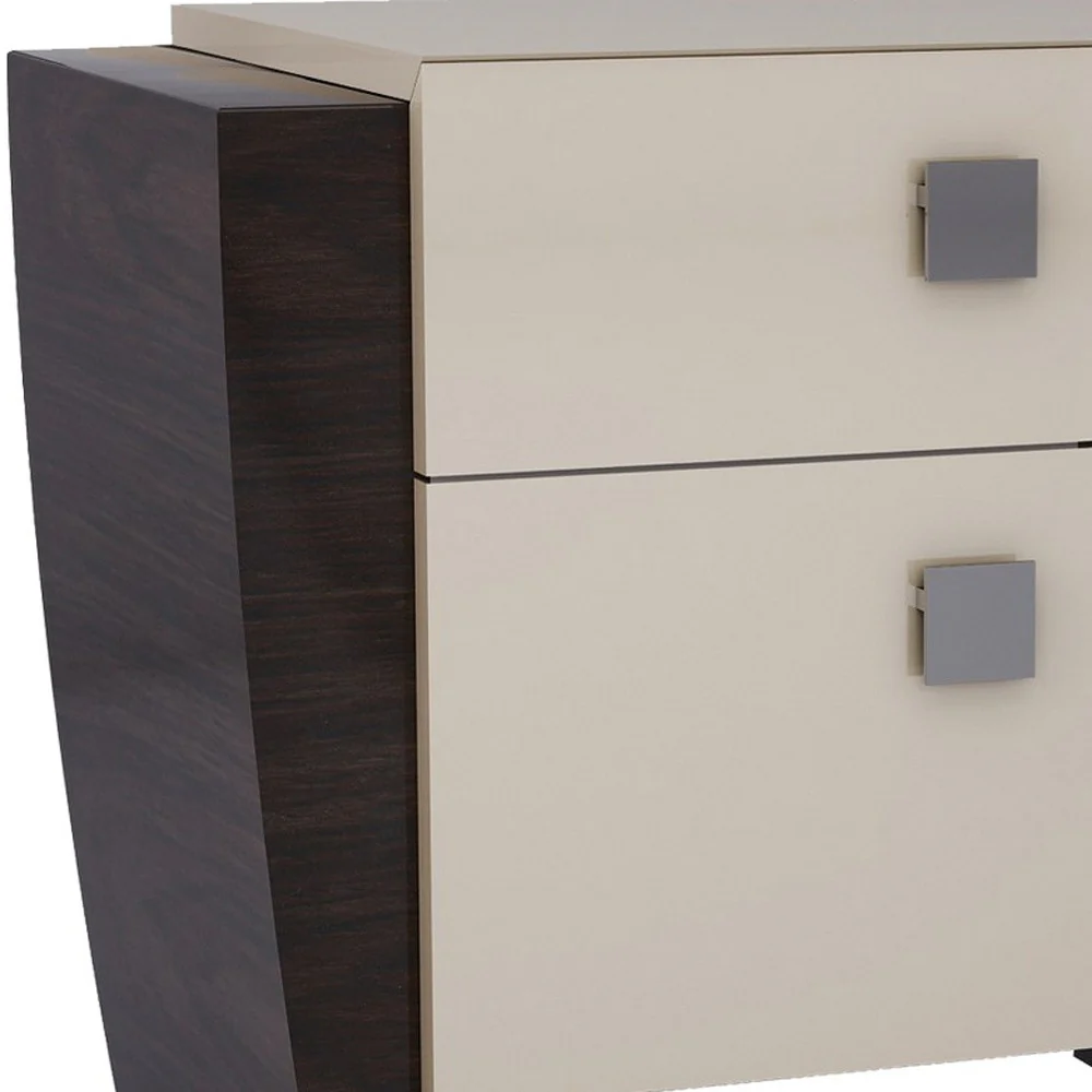 22" Refined Beige High Gloss Nightstand By Homeroots - Image 4