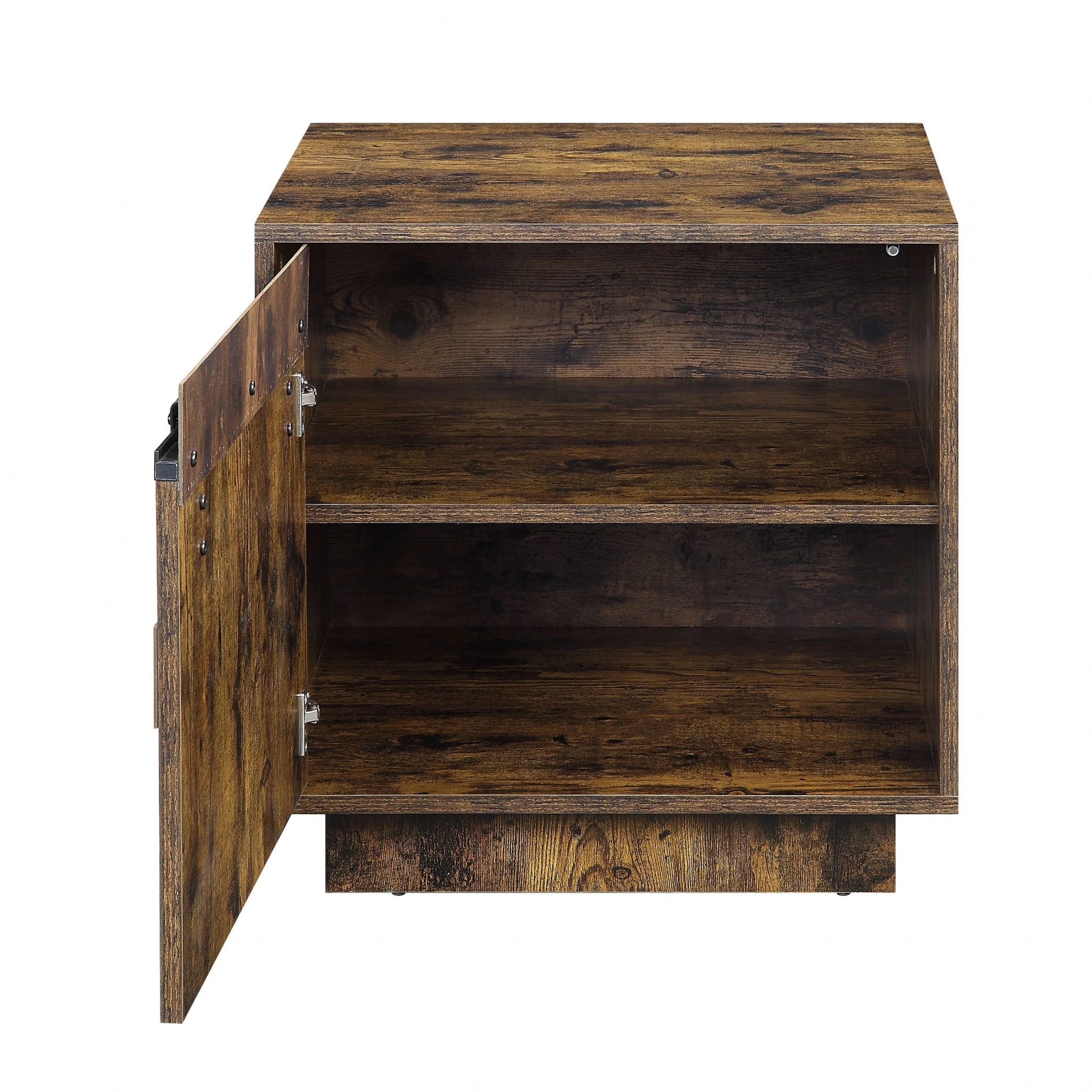 22" Rustic Oak Barn Door Cabinet End Table By Homeroots - Image 4