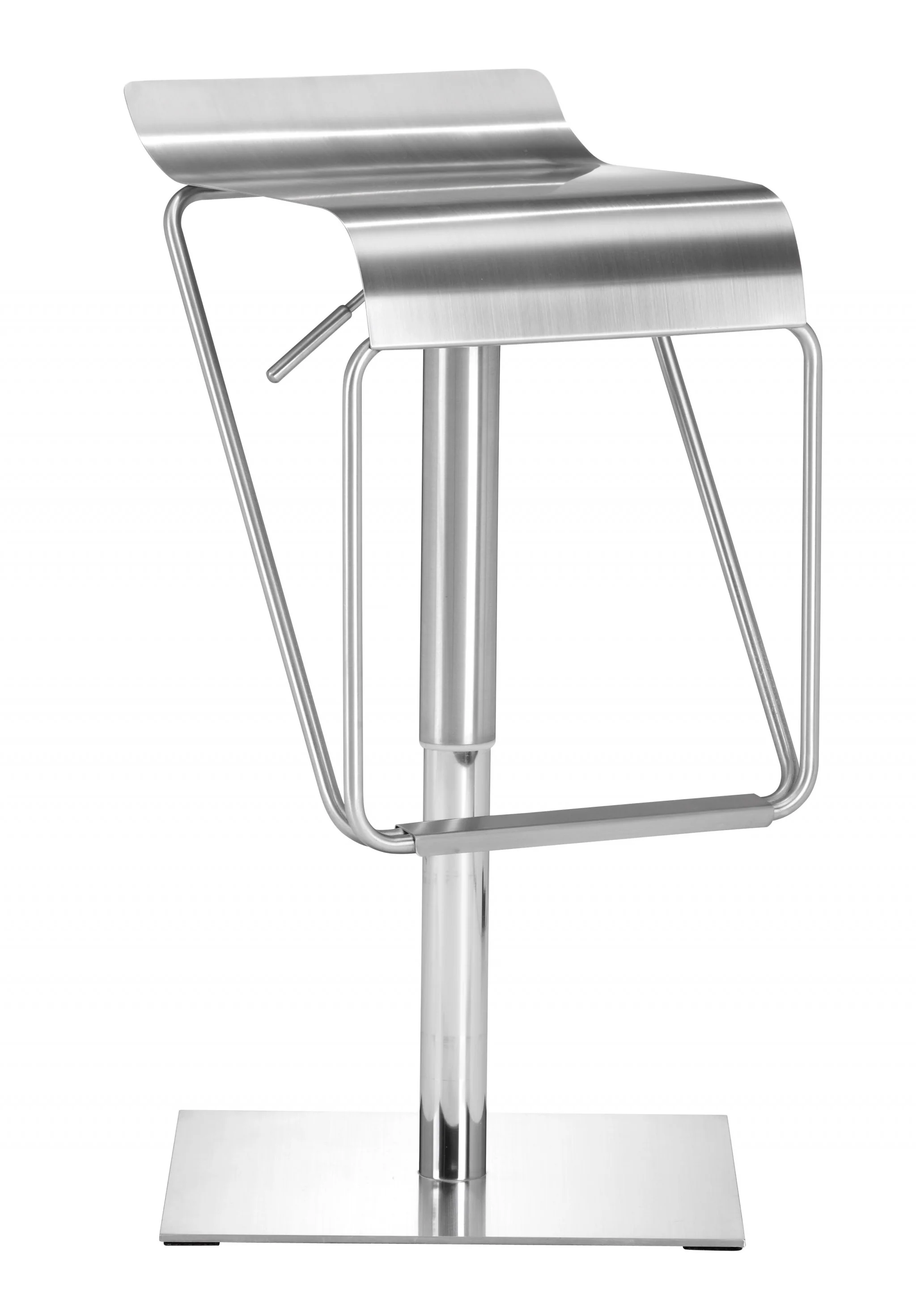 22" Silver Swivel Backless Bar Height Chair With Footrest By Homeroots - Image 2