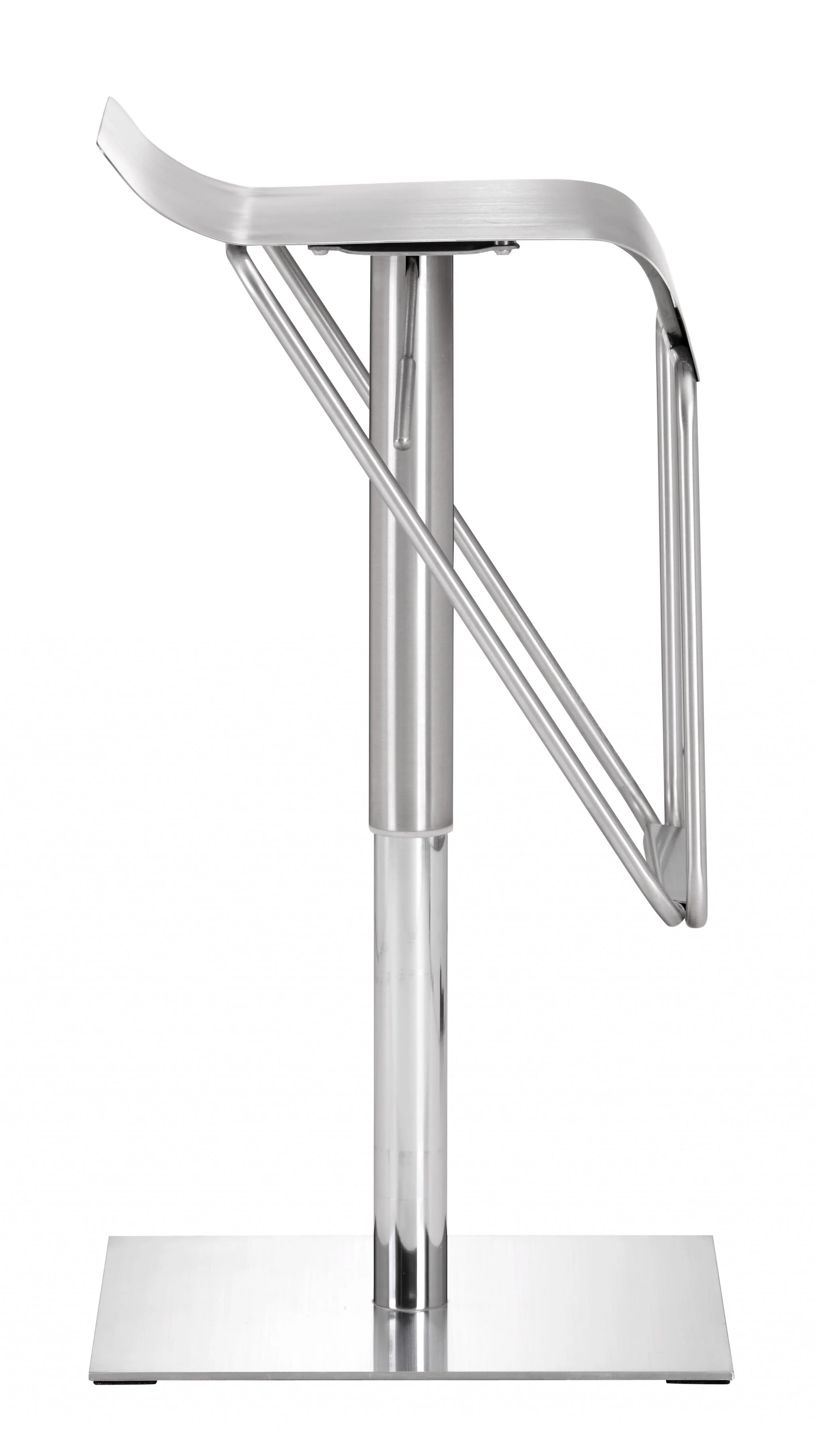 22" Silver Swivel Backless Bar Height Chair With Footrest By Homeroots - Image 3