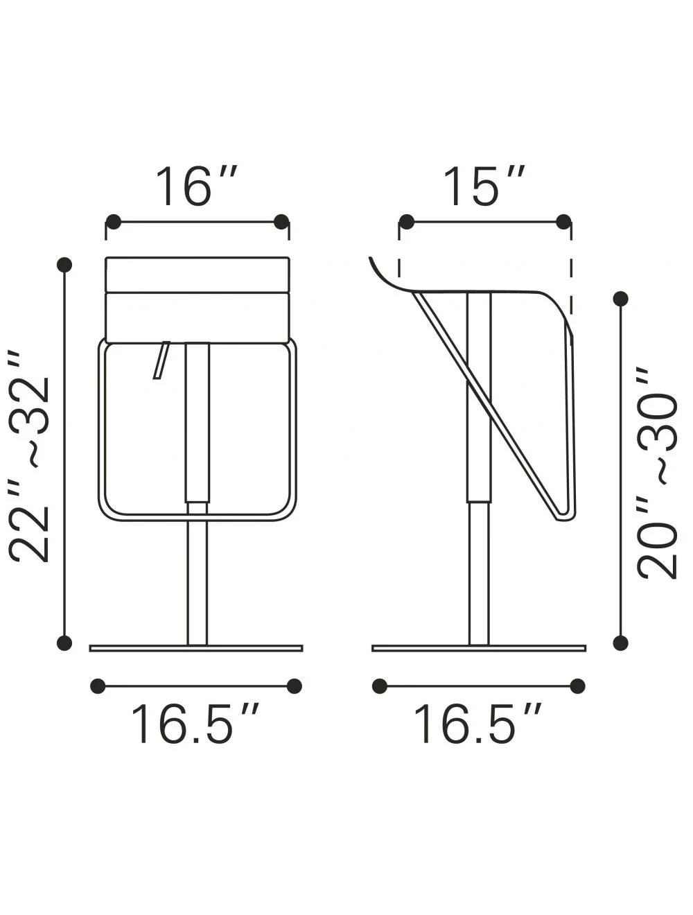 22" Silver Swivel Backless Bar Height Chair With Footrest By Homeroots - Image 9