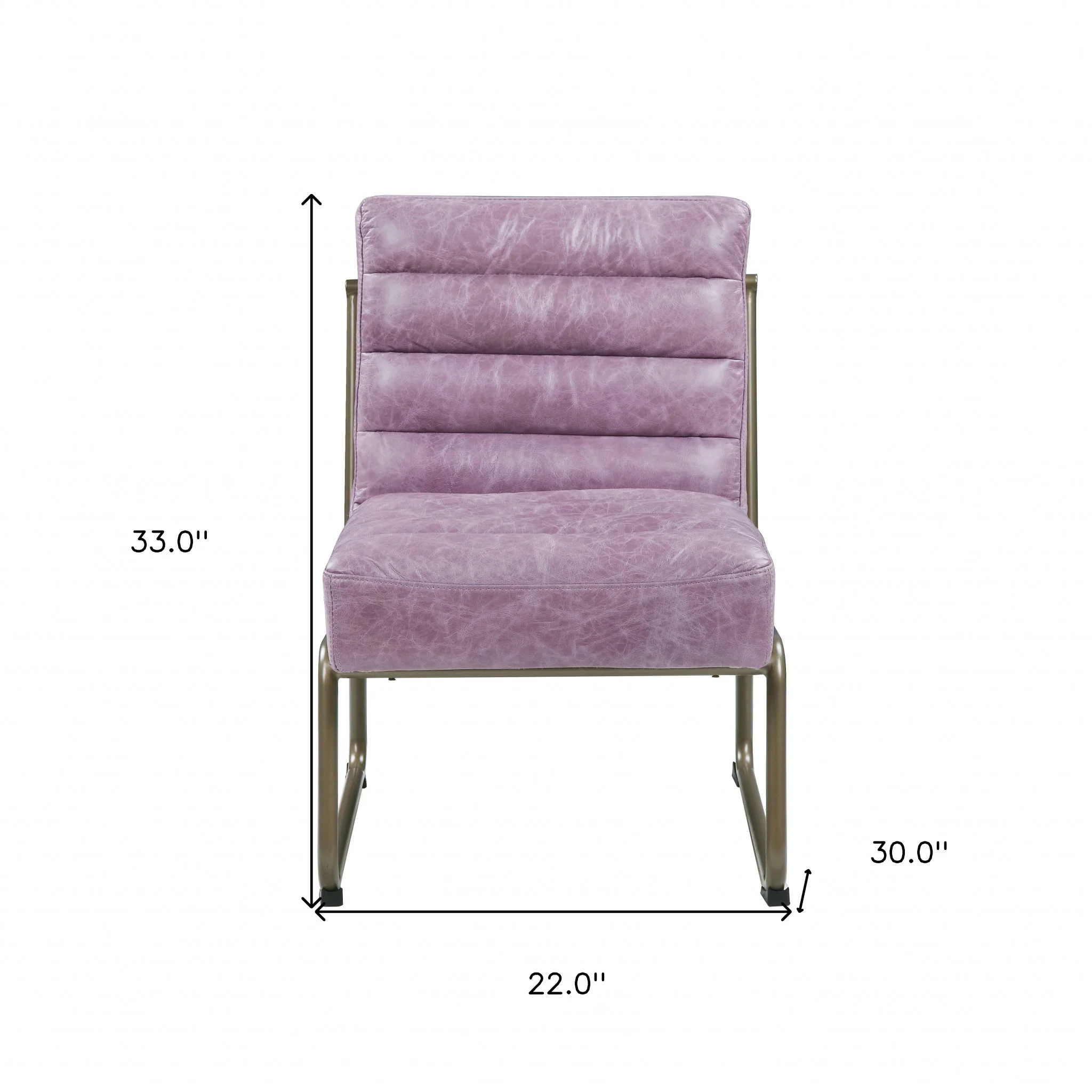 22" Top Grain Leather And Steel Ikat Side Chair By Homeroots - Image 6