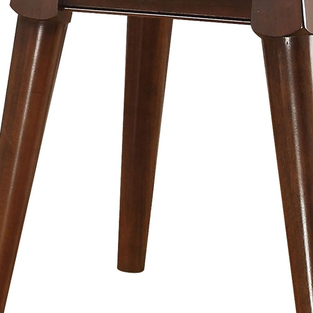 22" Walnut And White Faux Marble Round End Table By Homeroots - Image 6