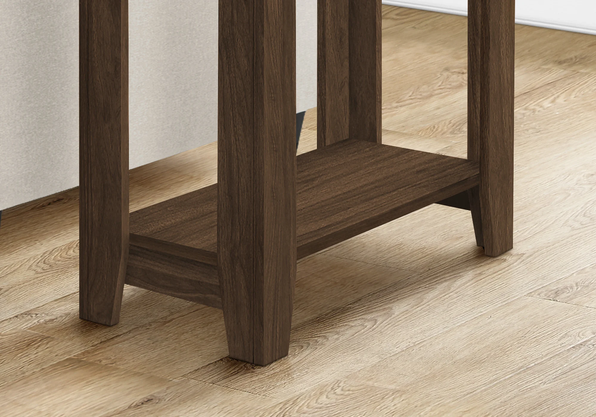 22" Walnut End Table With Shelf By Homeroots - Image 3