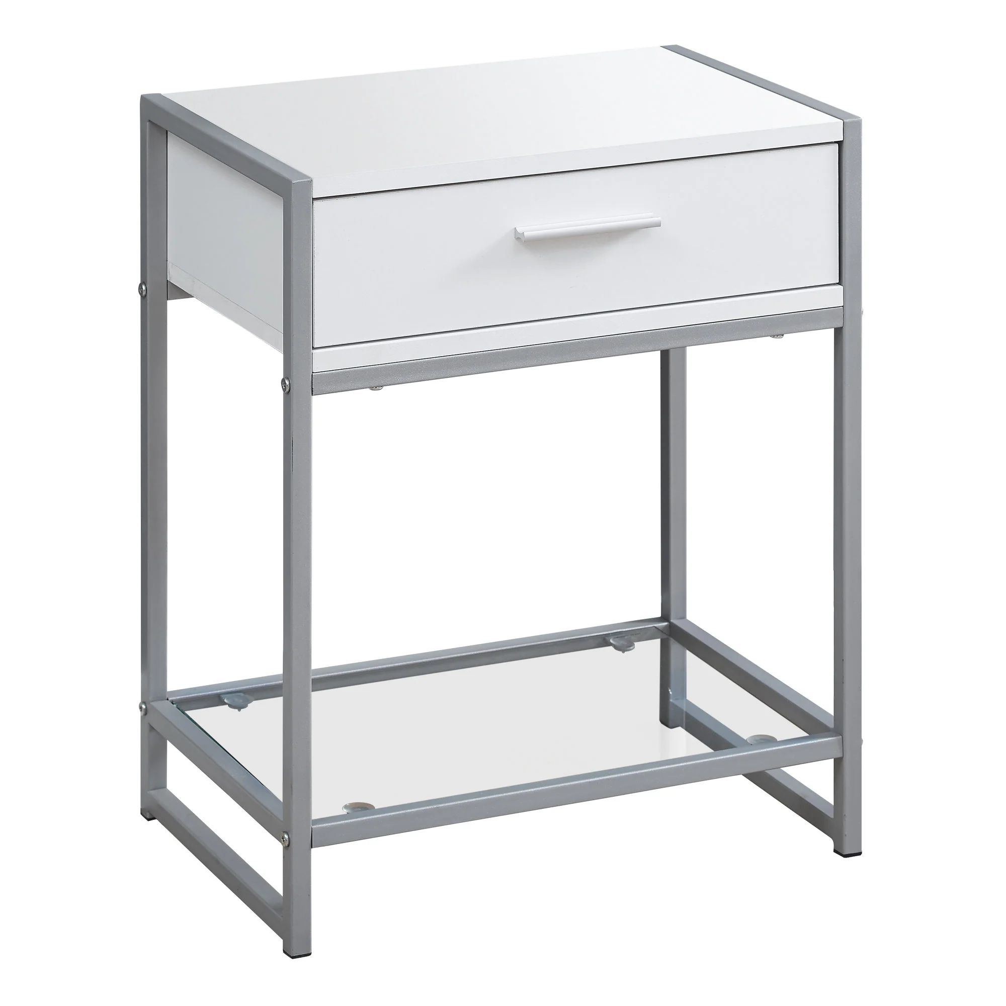22" White End Table With Drawer And Shelf By Homeroots - Image 2