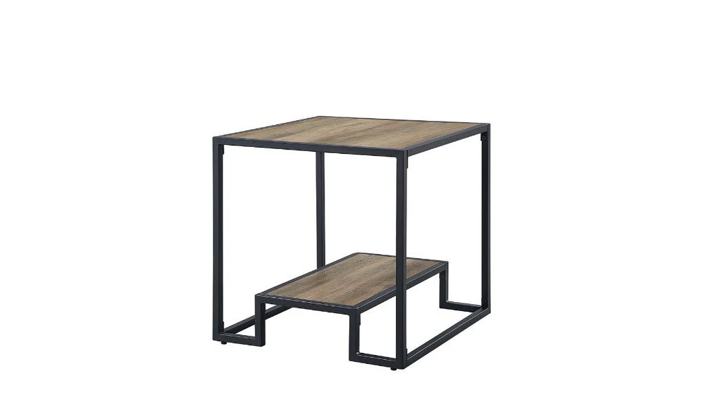 22" White Manufactured Wood Square End Table With Shelf By Homeroots - Image 2