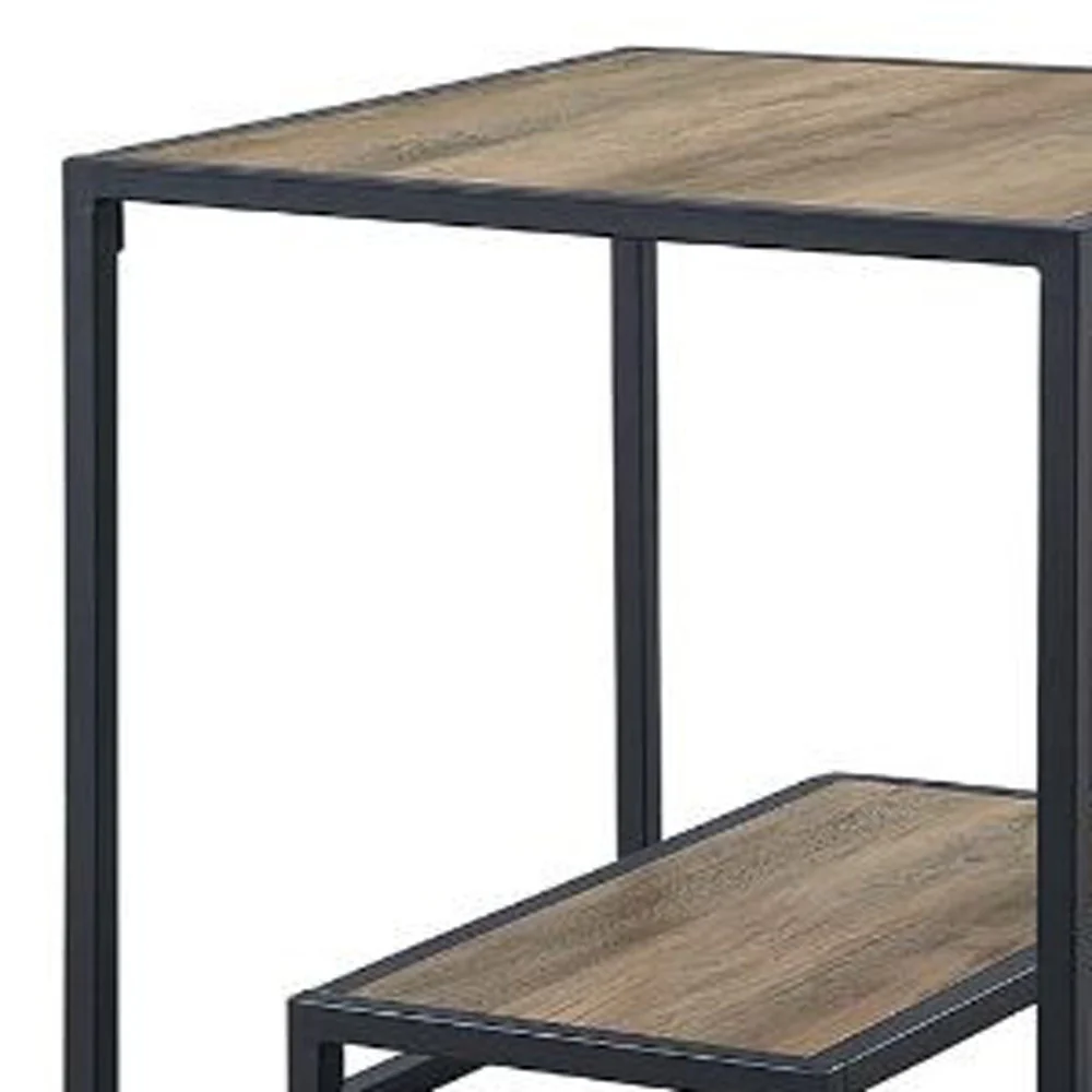 22" White Manufactured Wood Square End Table With Shelf By Homeroots - Image 3