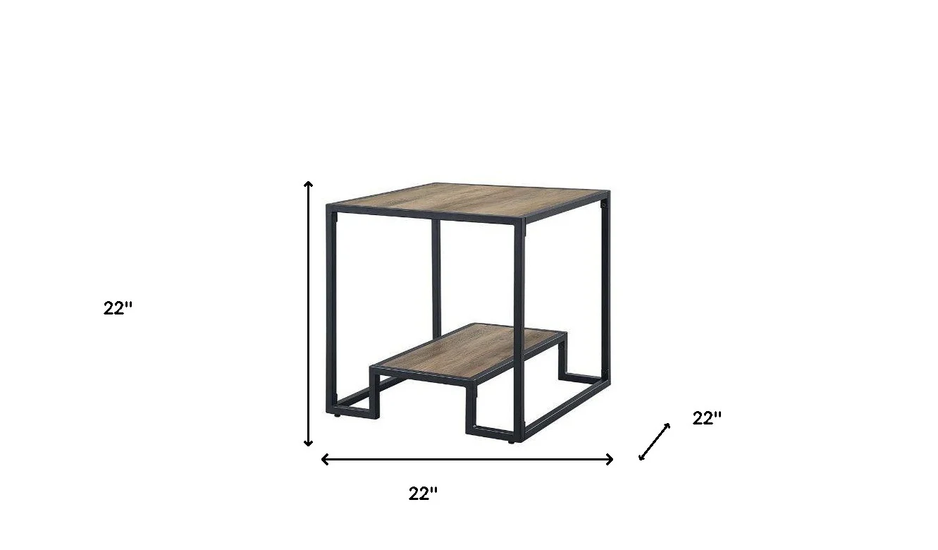 22" White Manufactured Wood Square End Table With Shelf By Homeroots - Image 5