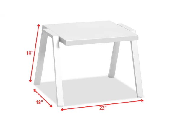 22 X 18 X 16 White Aluminum Side Table By Homeroots - Image 7