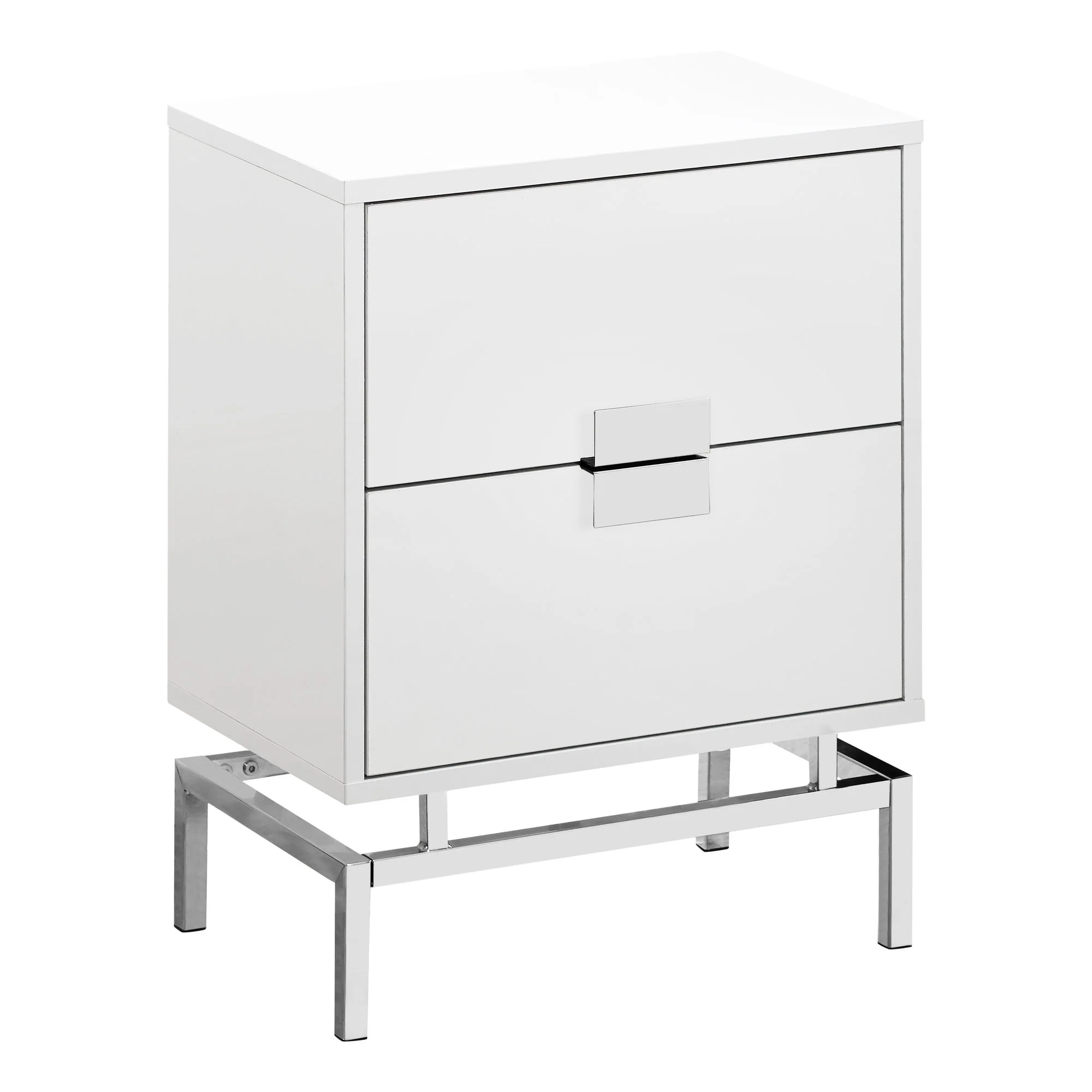 23.5" Particle Board and Chrome Metal Accent Table By Homeroots - Image 2
