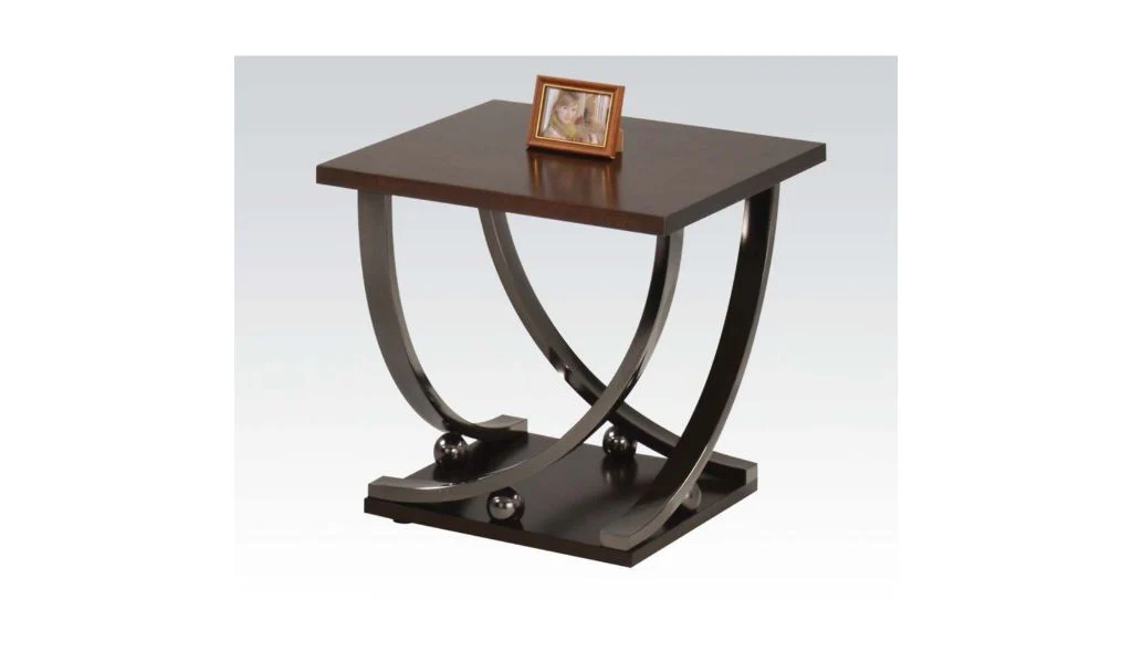 23" Black and Brown End Table By Homeroots - Image 3