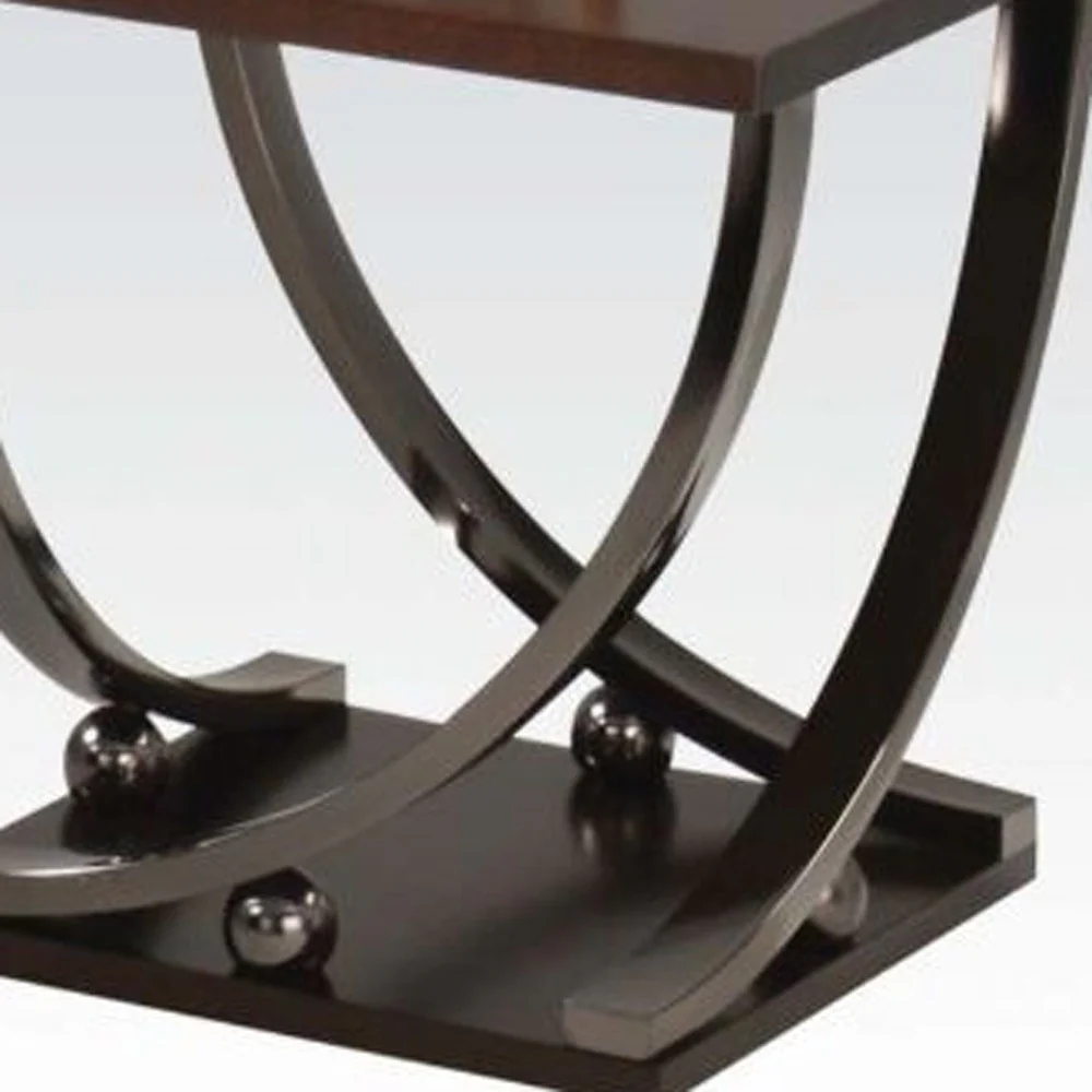 23" Black and Brown End Table By Homeroots - Image 4