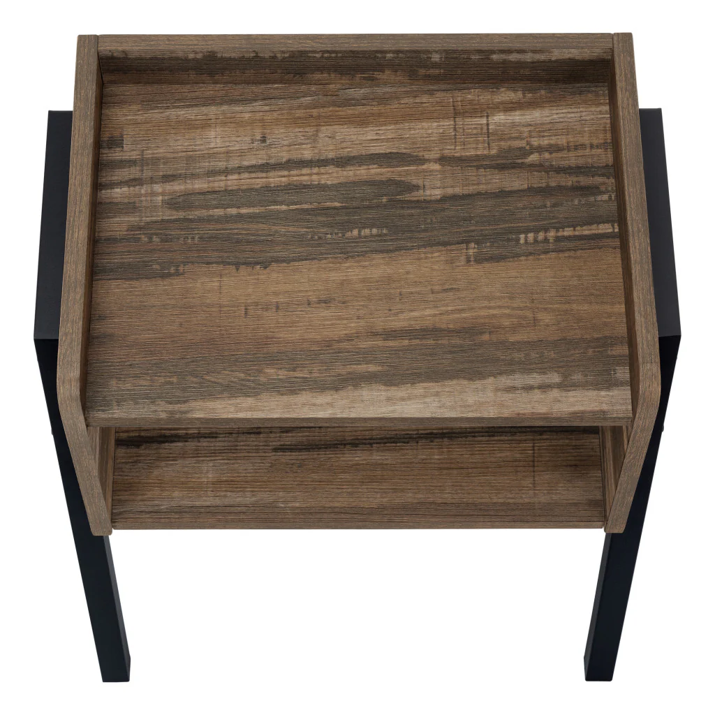 23" Black And Brown End Table With Shelf By Homeroots - Image 5