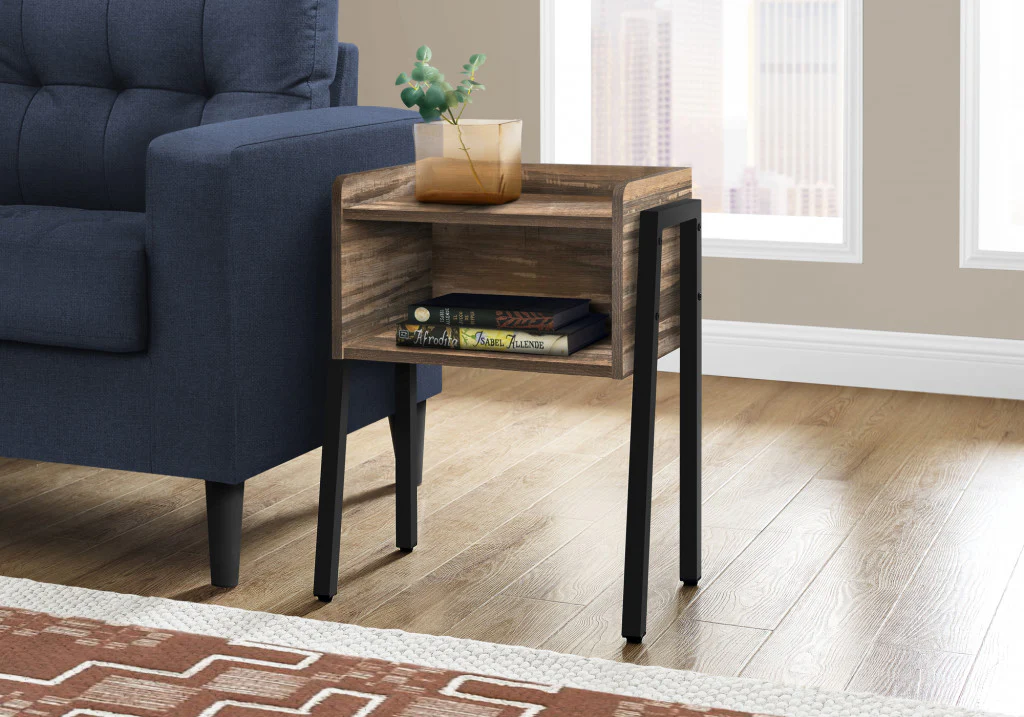 23" Black And Brown End Table With Shelf By Homeroots - Image 6