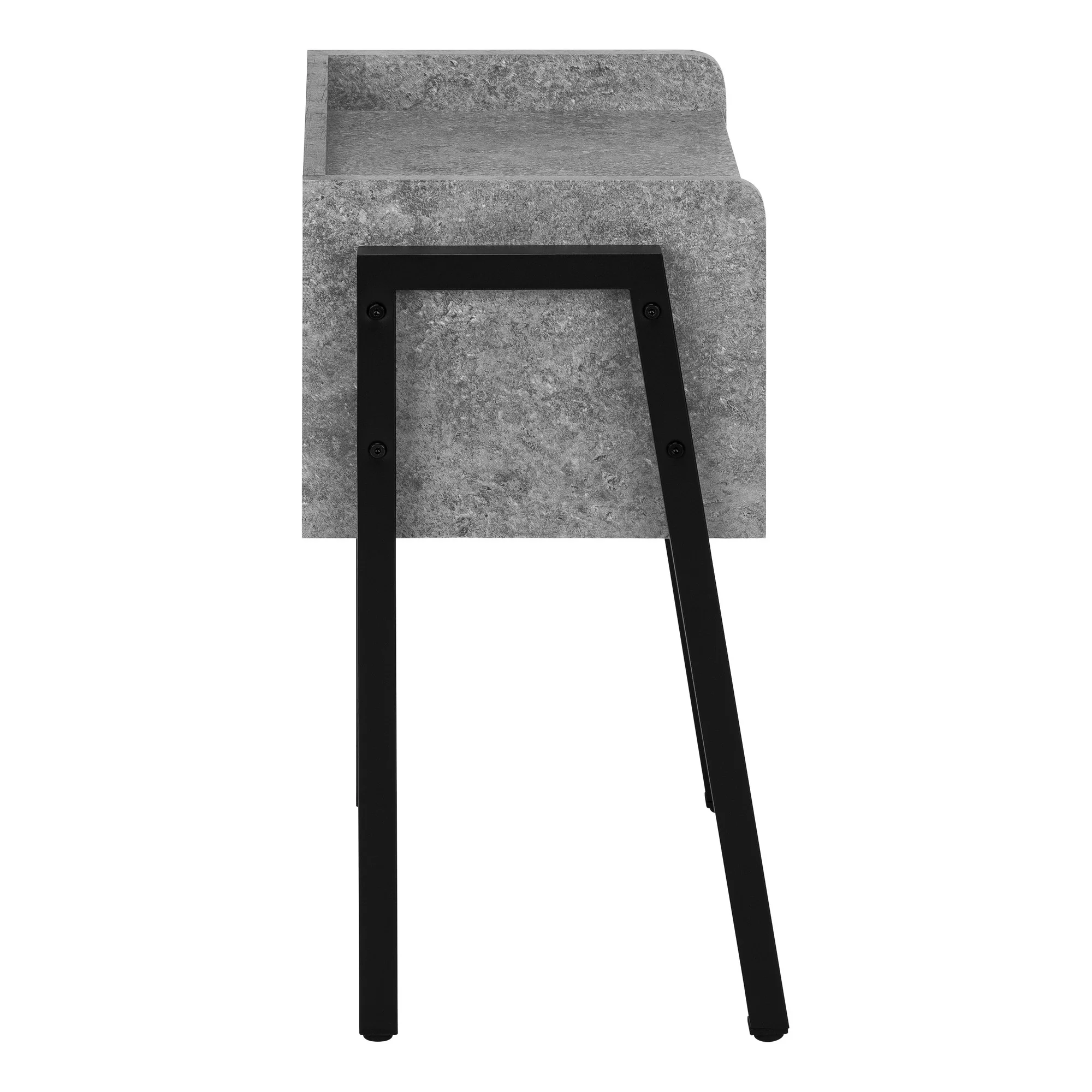 23" Black And Grey Faux Stone End Table With Shelf By Homeroots - Image 3
