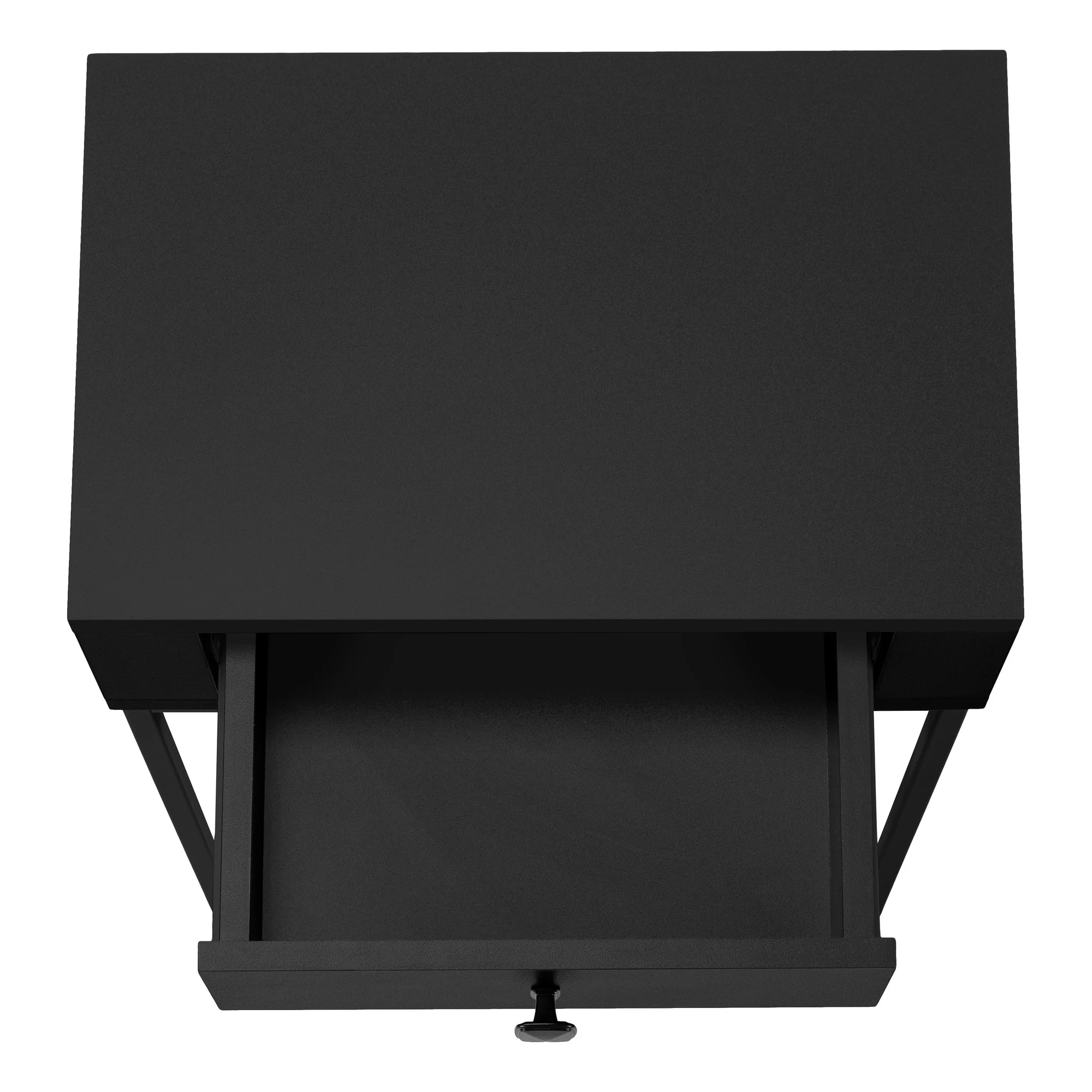 23" Black End Table With Drawer By Homeroots - Image 5