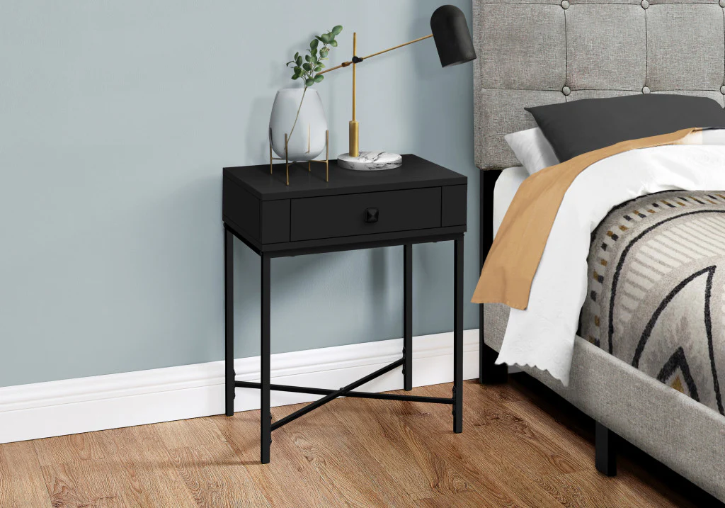 23" Black End Table With Drawer By Homeroots - Image 7