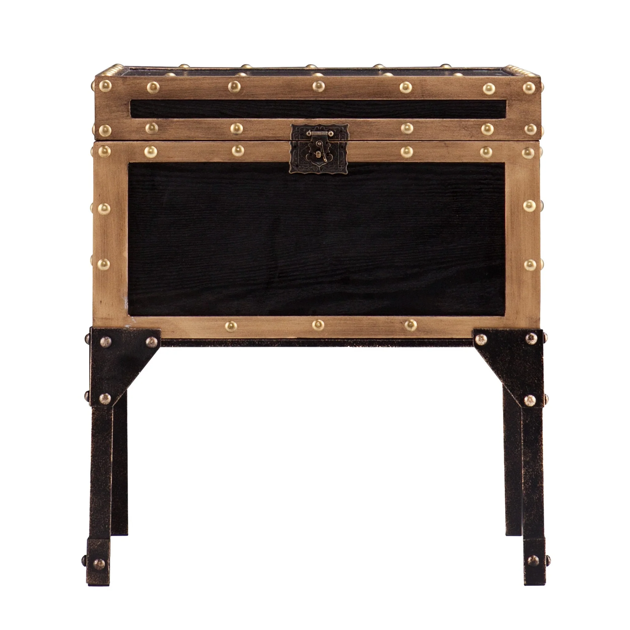23" Black Manufactured Wood And Iron Square End Table By Homeroots - Image 3