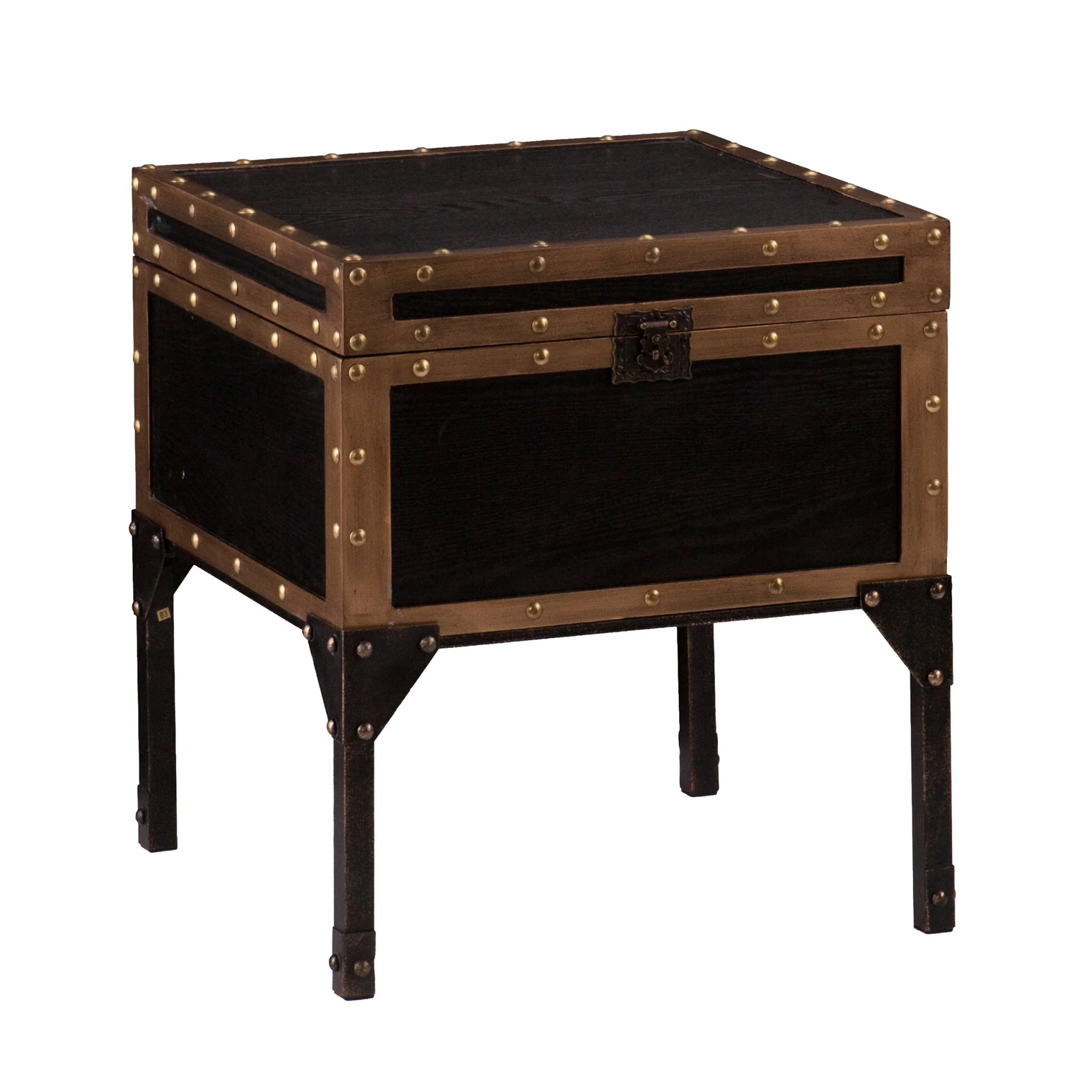 23" Black Manufactured Wood And Iron Square End Table By Homeroots - Image 4