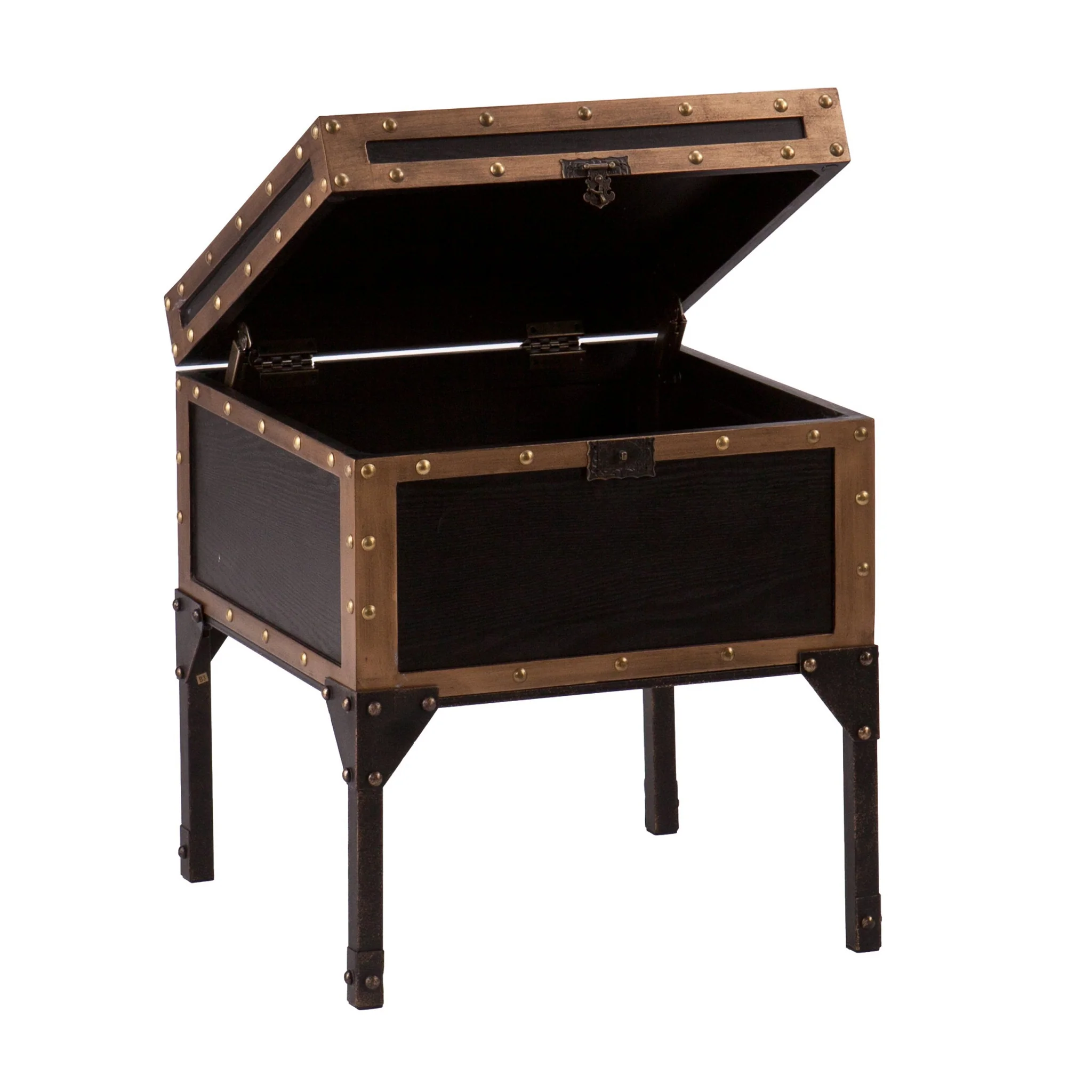23" Black Manufactured Wood And Iron Square End Table By Homeroots - Image 7