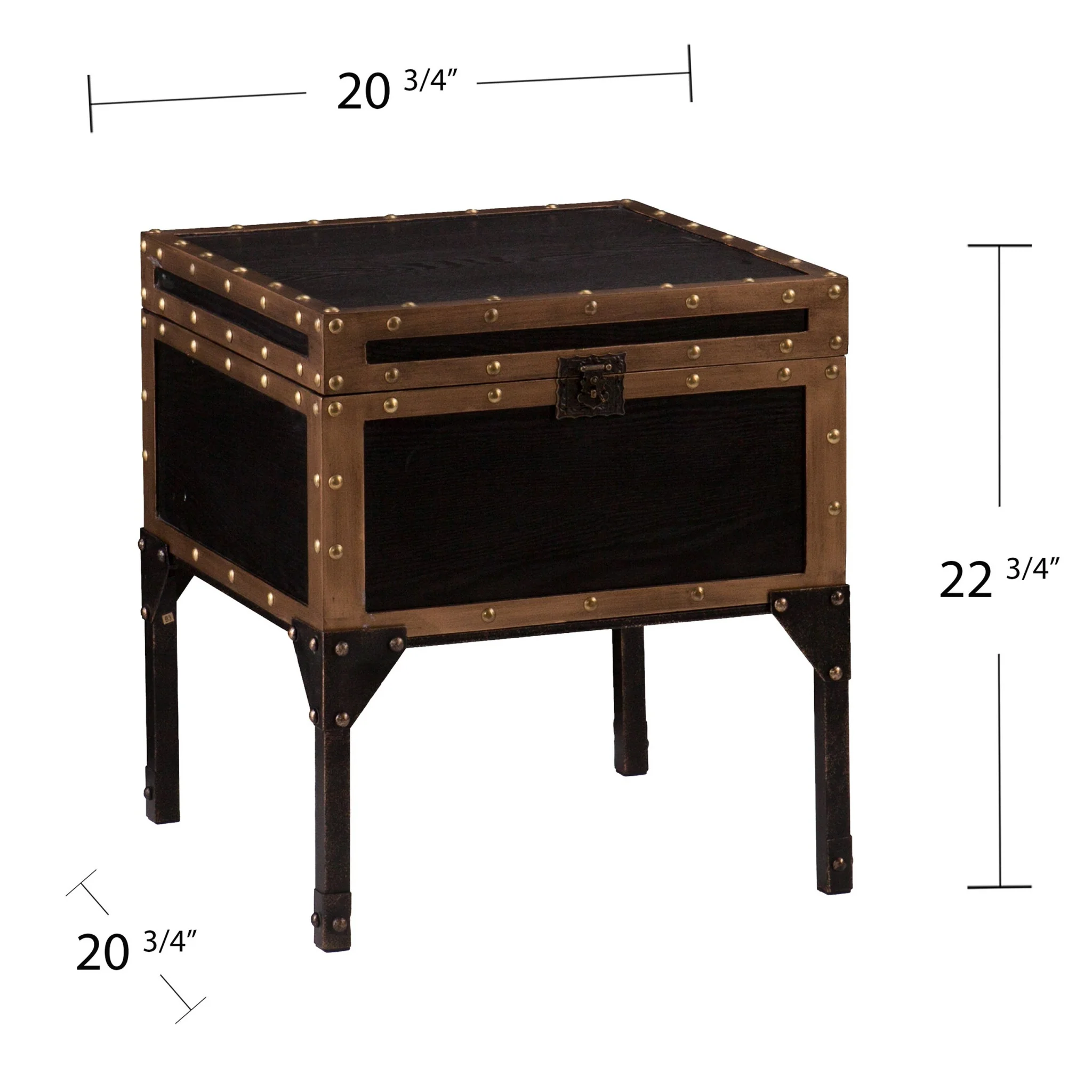 23" Black Manufactured Wood And Iron Square End Table By Homeroots - Image 8