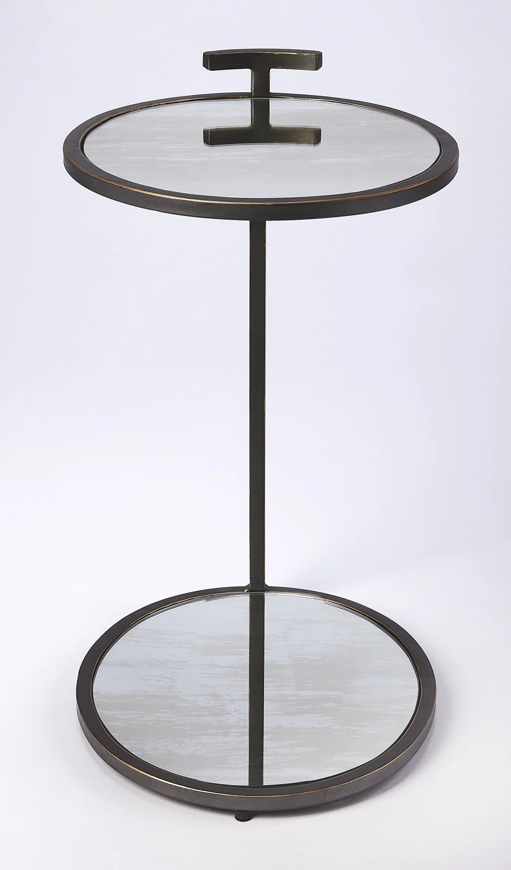 23" Black Mirrored Oval End Table With Shelf By Homeroots - Image 5