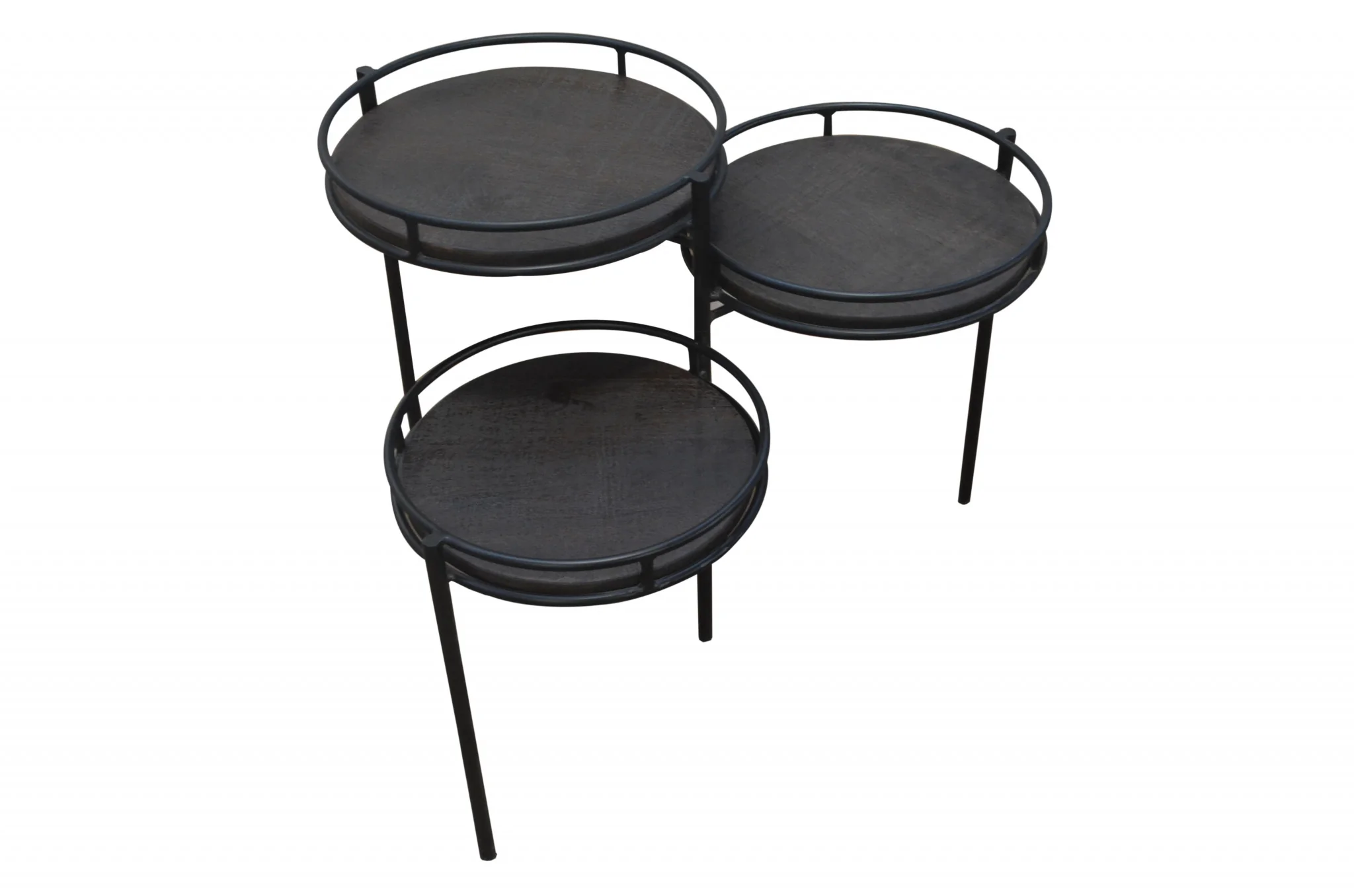 23" Black Solid Wood And Iron Round End Table By Homeroots - Image 2
