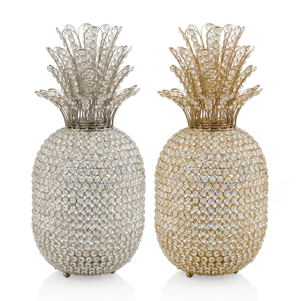23" Glam Bling Faux Crystal and Gold Pineapple By Homeroots - Image 2