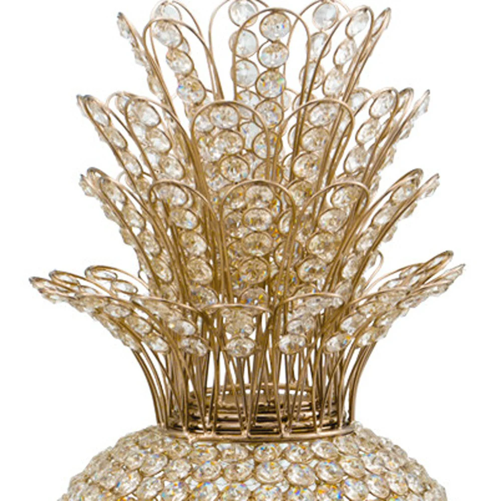 23" Glam Bling Faux Crystal and Gold Pineapple By Homeroots - Image 5
