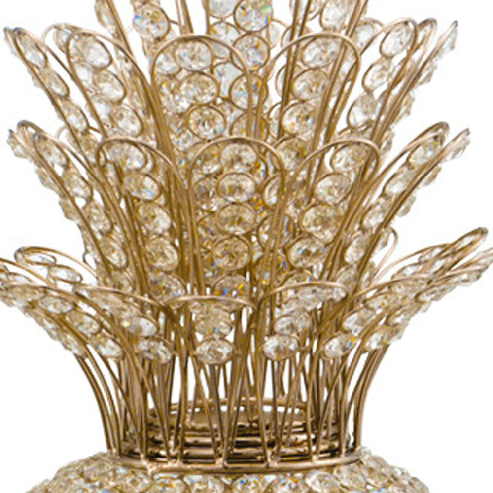 23" Glam Bling Faux Crystal and Gold Pineapple By Homeroots - Image 6