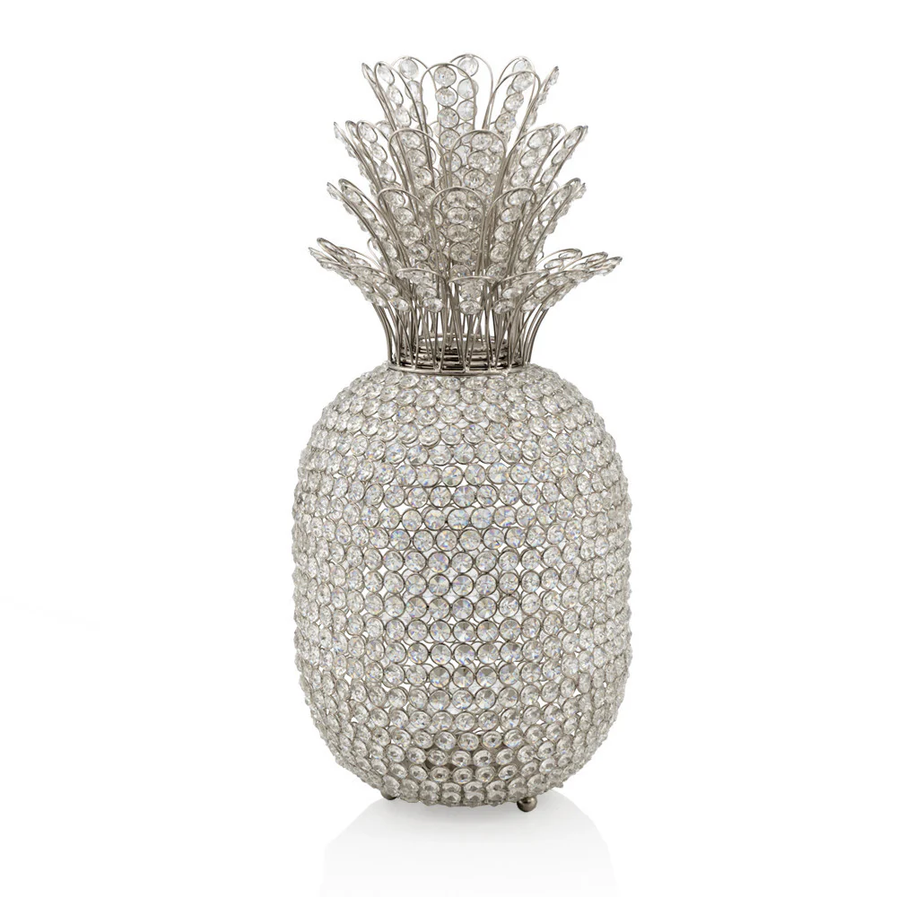23" Glam Bling Faux Crystal and Silver Pineapple By Homeroots - Image 4
