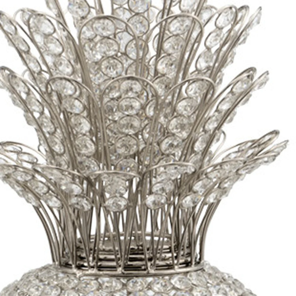 23" Glam Bling Faux Crystal and Silver Pineapple By Homeroots - Image 6