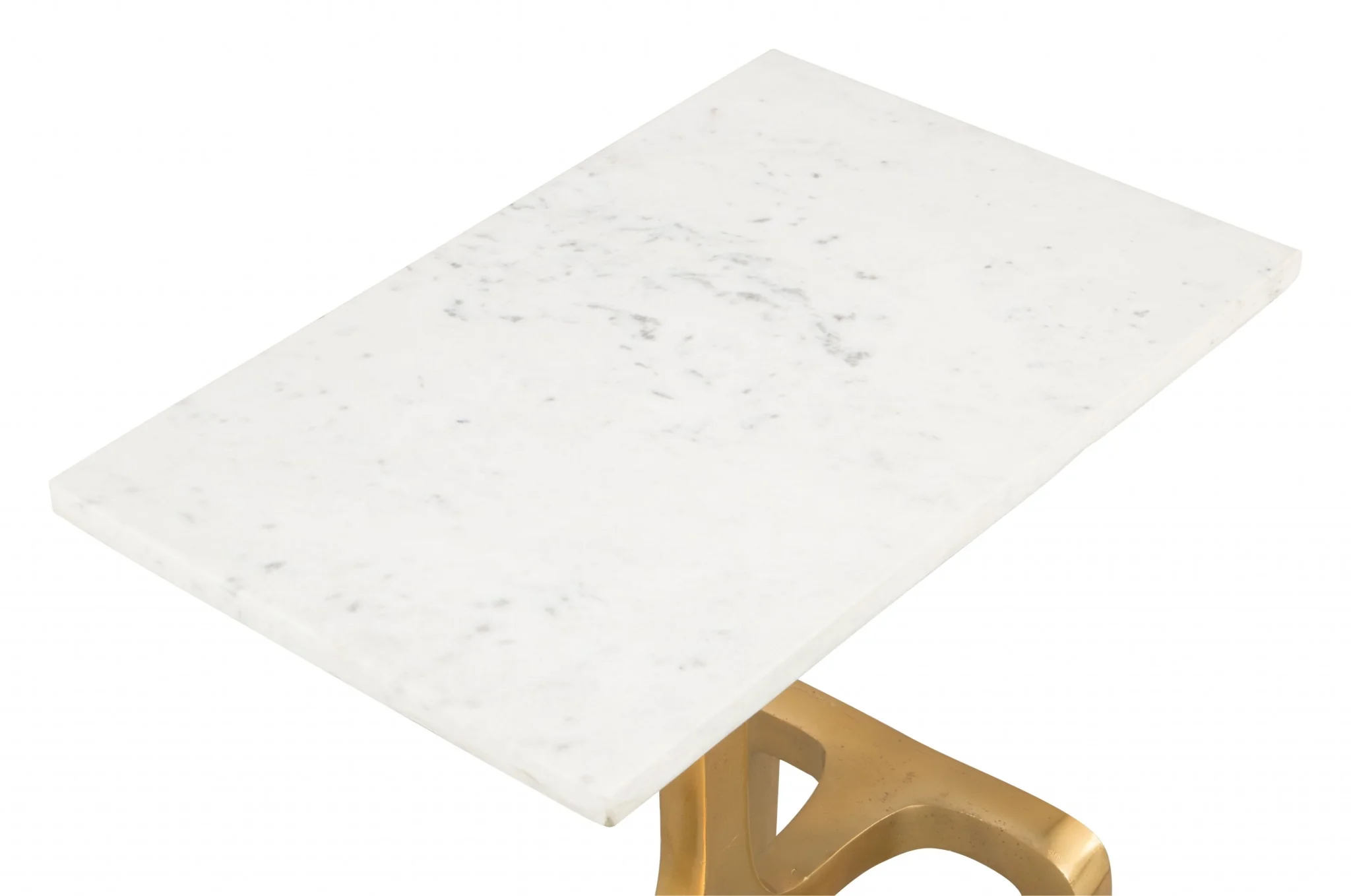 23" Gold Genuine Marble Look Rectangular End Table By Homeroots - Image 7